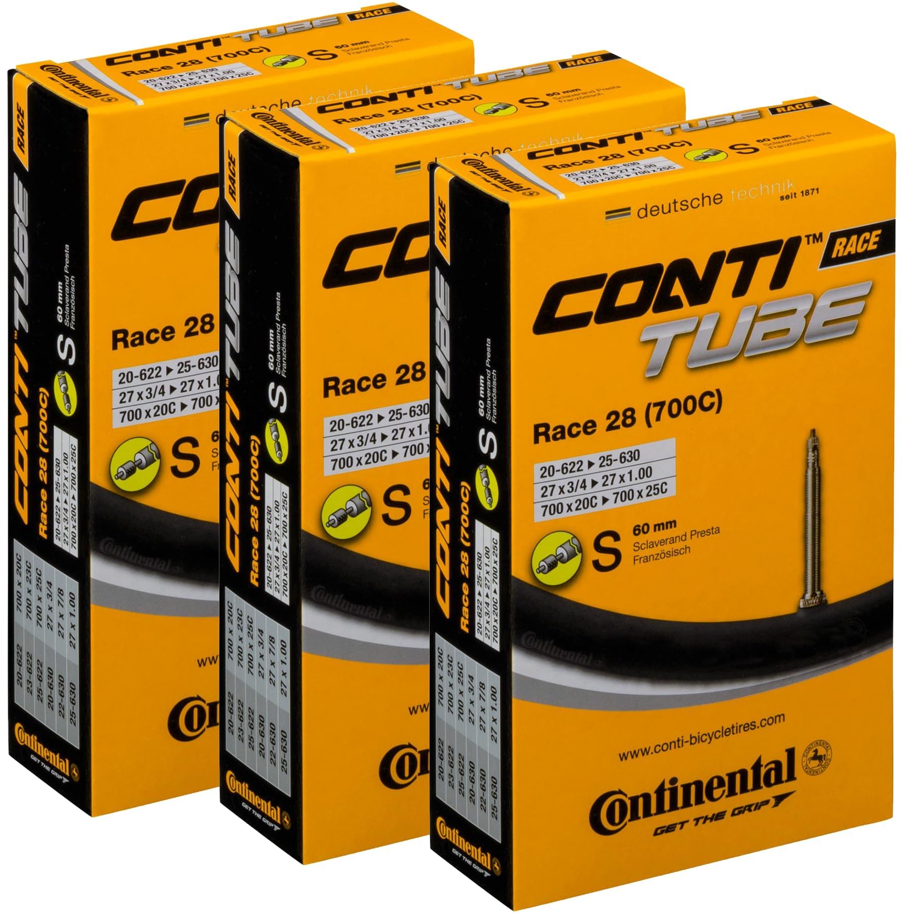 新品 Continental GP FORCE 700x25c 2本セット Amazon.com: Continental Standard Bike Inner Tube 700x20-25, 60mm