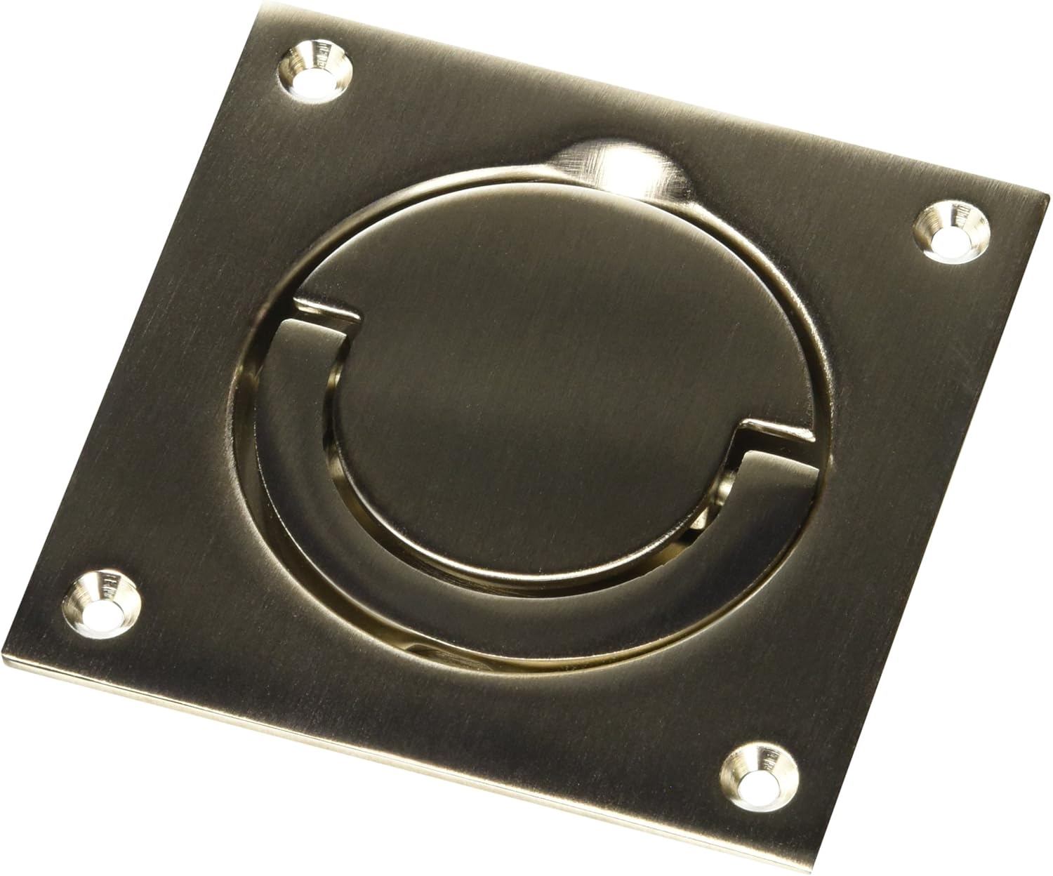 Baldwin 0397056 Flush Ring Pull, Lifetime Satin Nickel