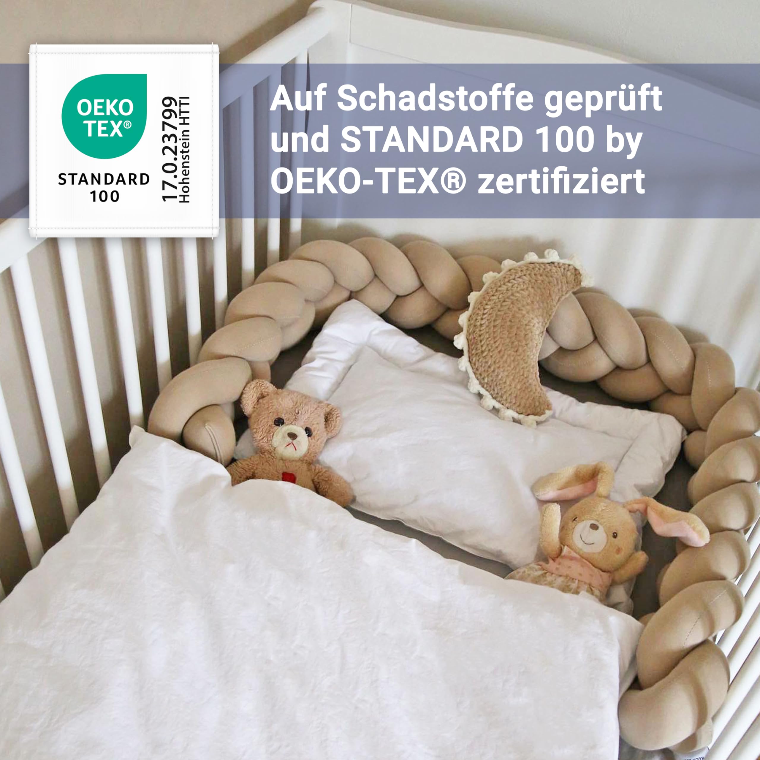 ZOLLNER Kinder & Kleinkinder Premium Bettenset - Bettdecke und Kopfkissen aus 90% Daunen und 10% Federn - Bezug aus Baumwolle - Made in Germany - 40x60cm und 100x135cm - für Kinder bis 5 Jahre