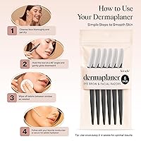 Vista 7 de Kitsch Dermaplane - Maquinilla de afeitar facial para mujeres y hombres, maquinillas de afeitar para cejas y afeitadora facial - Maquinilla