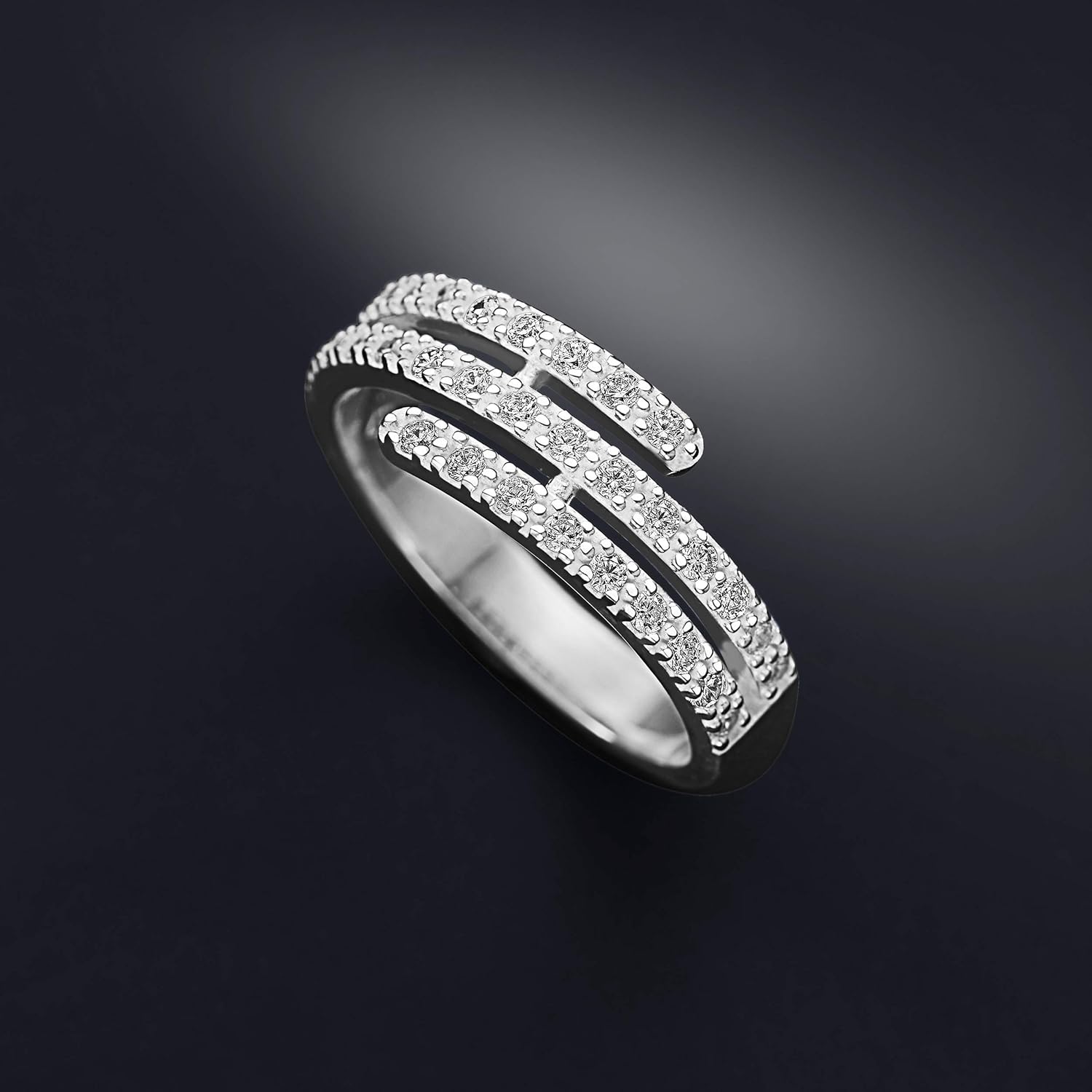 ELEGANZIA Sterling Silver Wedding Bands For Women Cubic Zirconia Rings Wedding Rings For Women, Eternity Bands For Women Stackable Rings For Teens Girls Love Ring 925 Sterling Silver Rings For Women