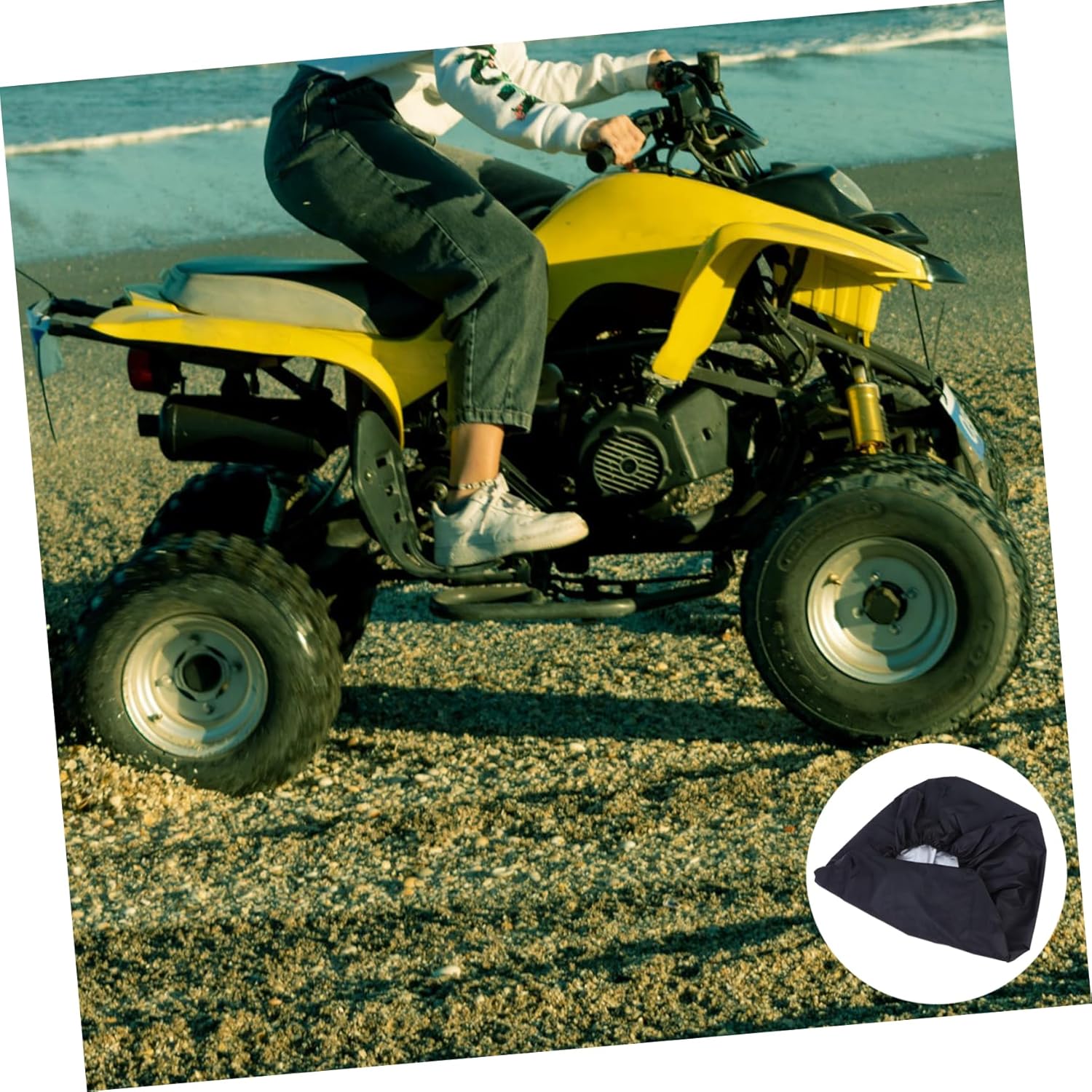 Outdoors Lawn Mower Cover with Elastic Cord Fit for Riding Tractors and Atvs Compact and Portable Protection for Garden Furniture and Patio Chairs