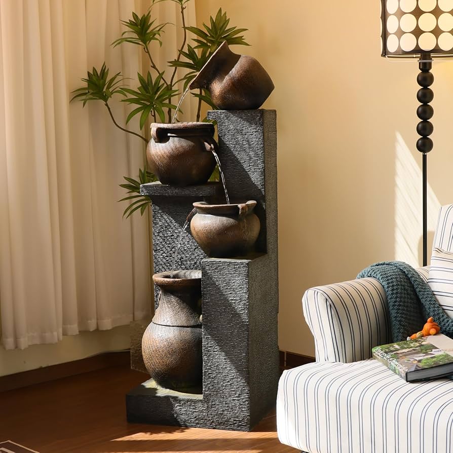 Amazon.com: Takamota Resin Outdoor Water Fountain 4-Tier Jar