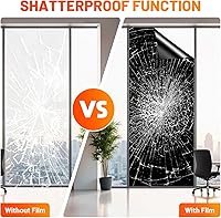 Vista 5 de Película opaca total para ventana, 100 % bloqueo de luz, tinte de ventana, adherencia estática, bloqueo solar, control de calor, anti rayos UV, Negro