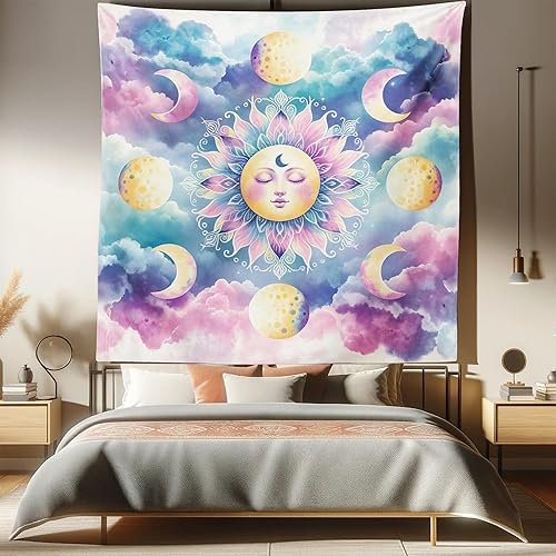 Miniatura 15 de Ambesonne Tapiz vintage, detalles de relojes mecánicos, diseño steampunk, diseño steampunk, para colgar en la pared para dormitorio, sala de estar,