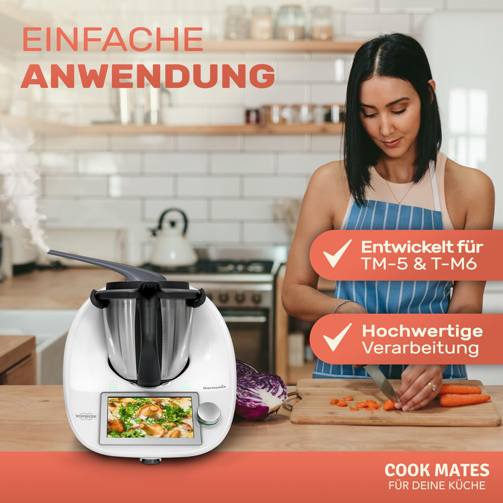 Przekierowywacz pary dla Thermomix TM5 TM6 | EXTRA DŁUGI | Odprowadzający parę do szafek wiszących Ochrona | Akcesoria do przekierowywania pary dla TM-5 TM-6