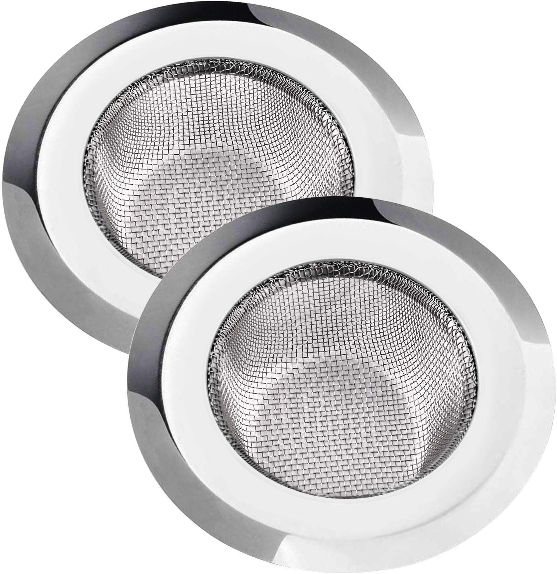 Stainless Steel Sink Strainer Drainer Net Basket (Large and Medium Size, Silver) - Set of 2 Pieces