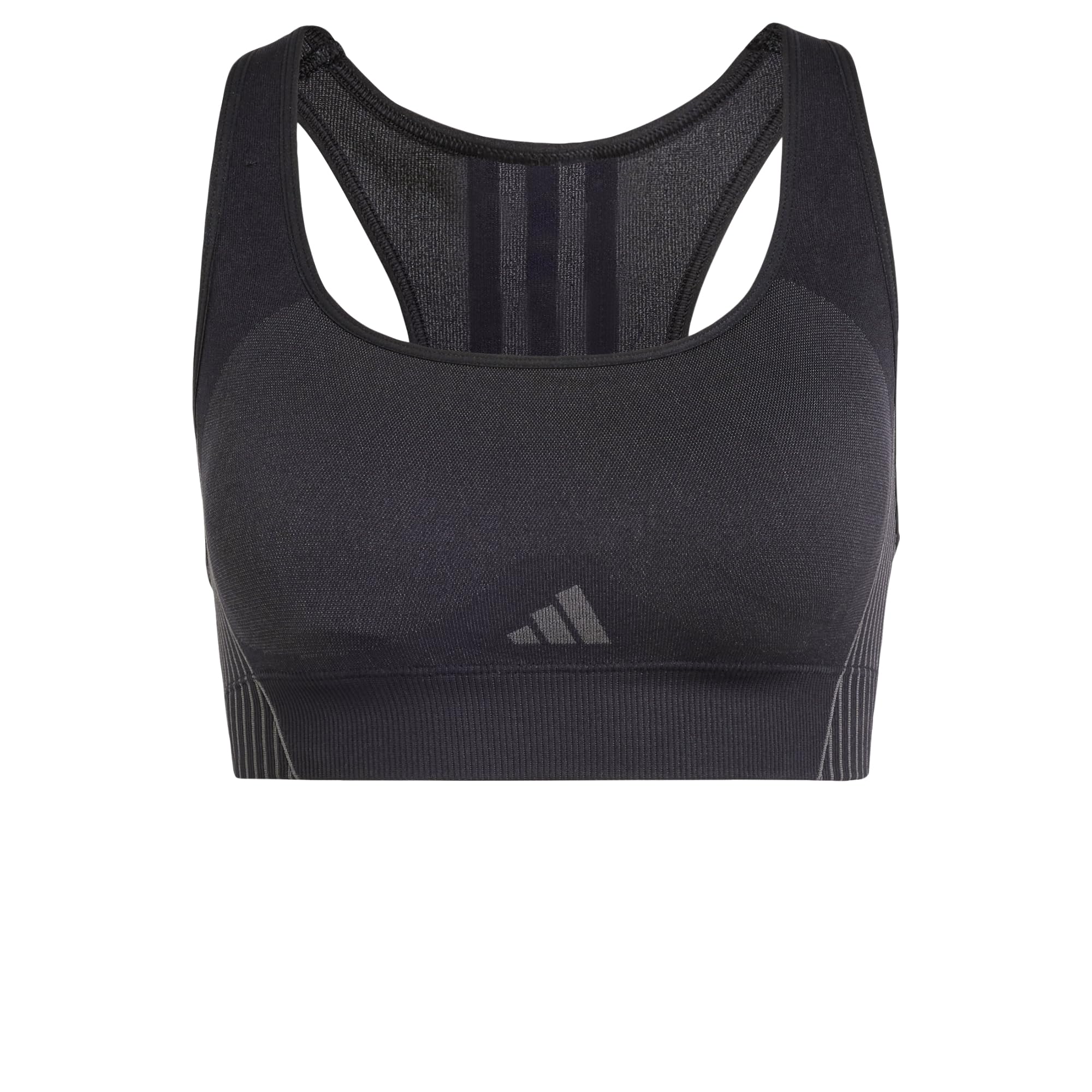 adidas Women's Brassière Aeroknit Maintien léger, Black/Grey Six, XS