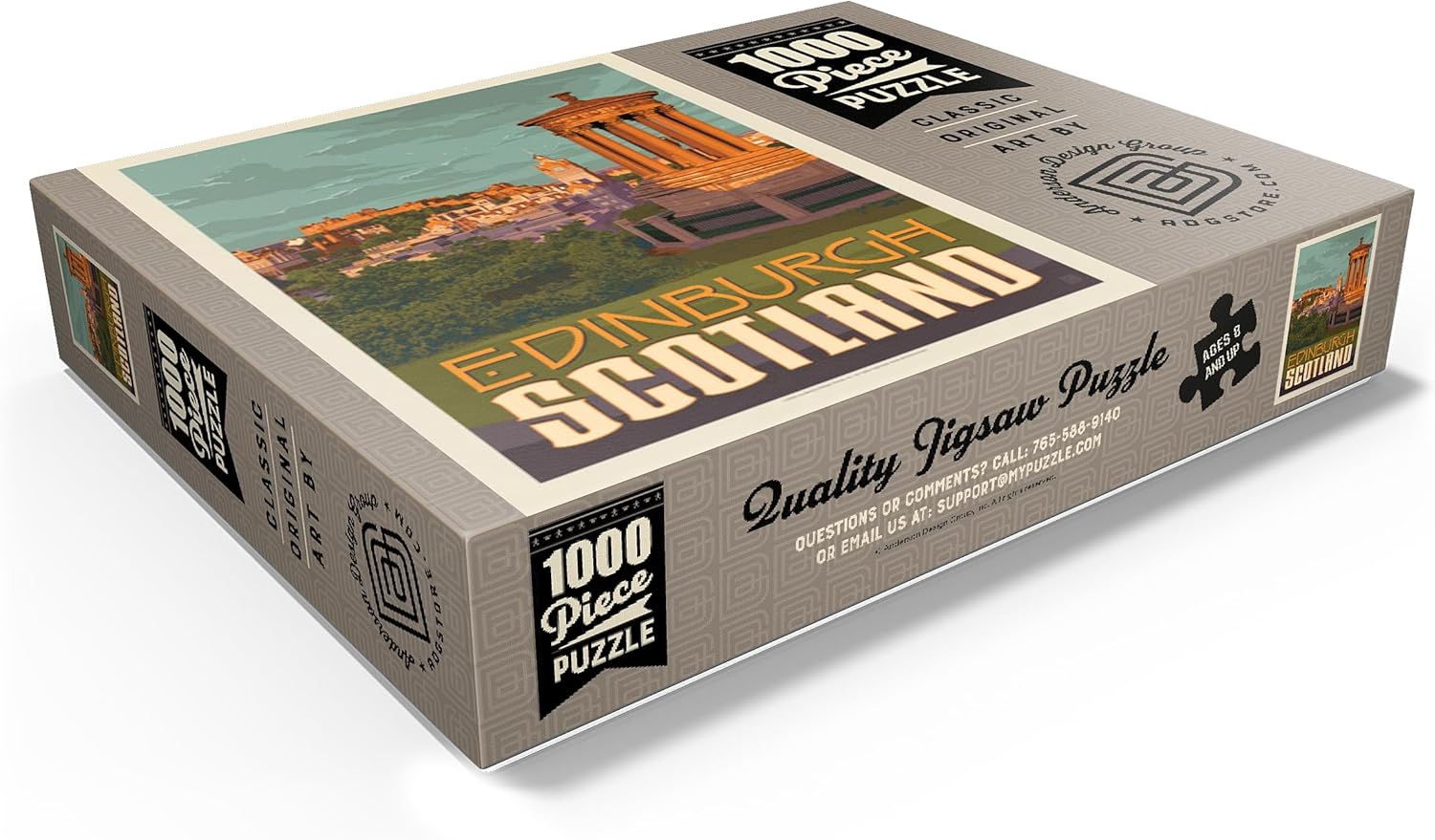 MyPuzzle Scotland: Edinburgh, Vintage Poster - Premium 1000 Piece Jigsaw Puzzle for Adults