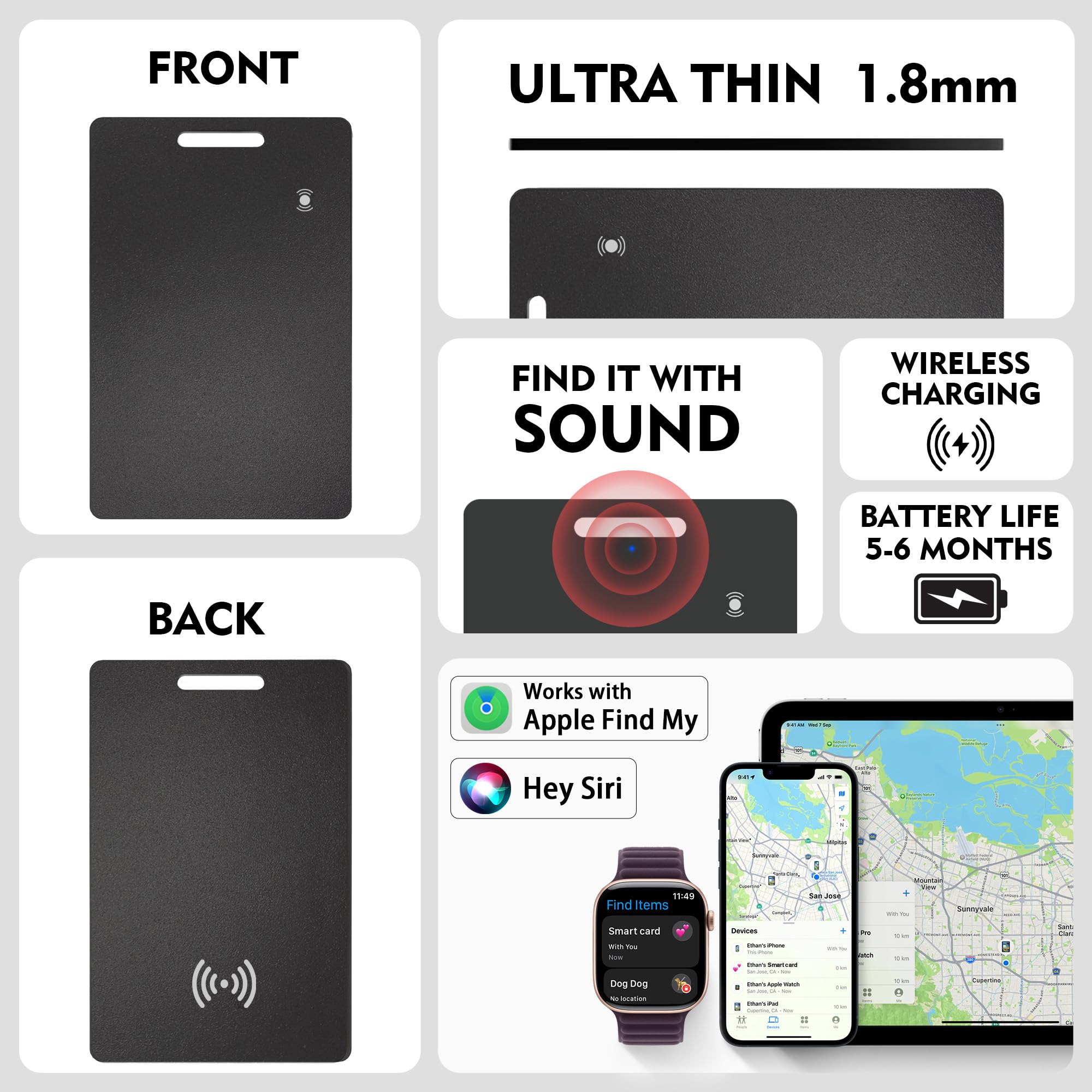 Amazon.com: Midlocater Wallet Tracker Card, iOS Only Bluetooth