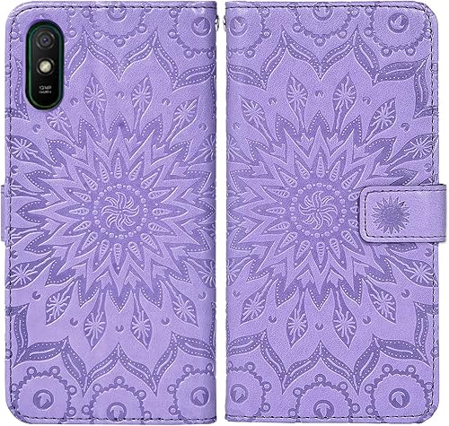 Miniatura 5 de Funda de teléfono para Xiaomi Redmi 9A Redme 9i Wallet Carcasas con protector de pantalla de vidrio templado y cubierta delgada de cuero con tapa