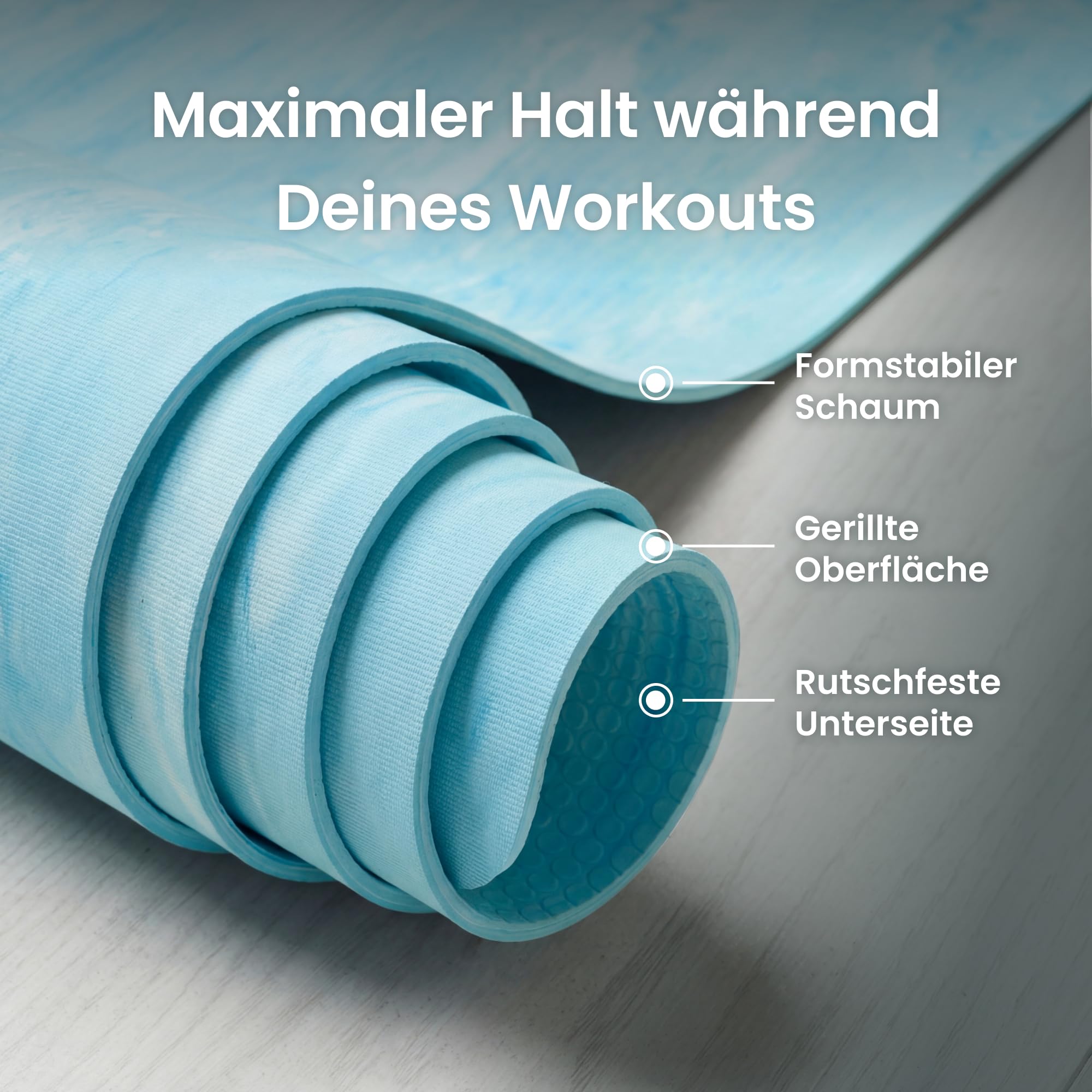 Ergotopia Yogamatte rutschfest – 5mm TPE Gymnastikmatte & Sportmatte für Pilates. gelenkschonende Fitnessmatte & Yoga Matte, Made in Spain, Schadstofffreie Isomatte, 185x60cm