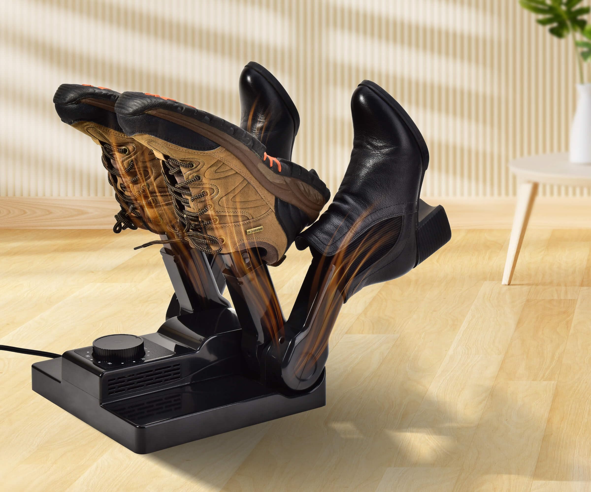 Tragbare elektrische Schuhe Stiefel Trockner und Wärmer mit Timer Heizung und High Output Ventilator, Falt- und Trocknen, verstellbares Gestell