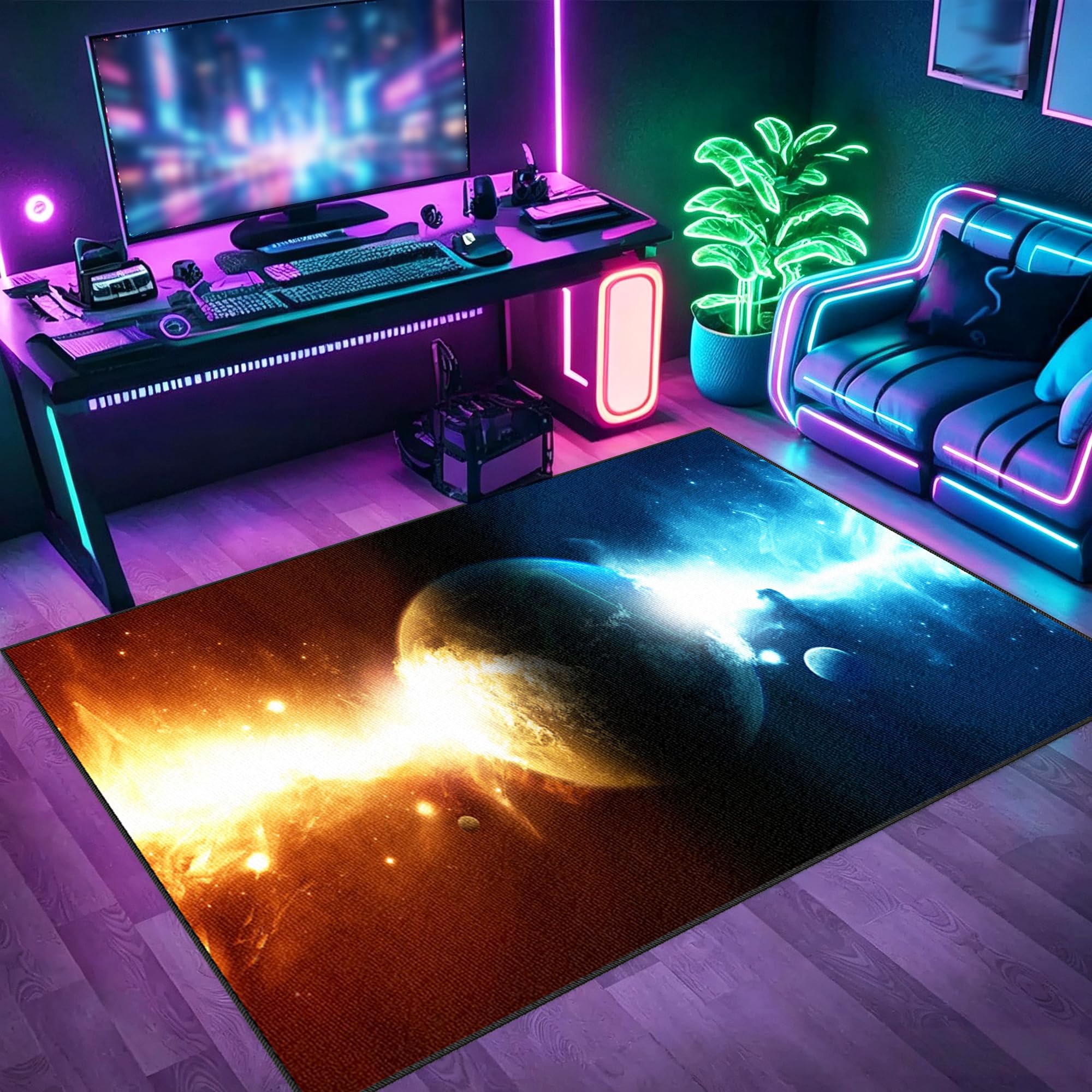 Tapis de chaise gaming 180x190cm pour sol de chambre