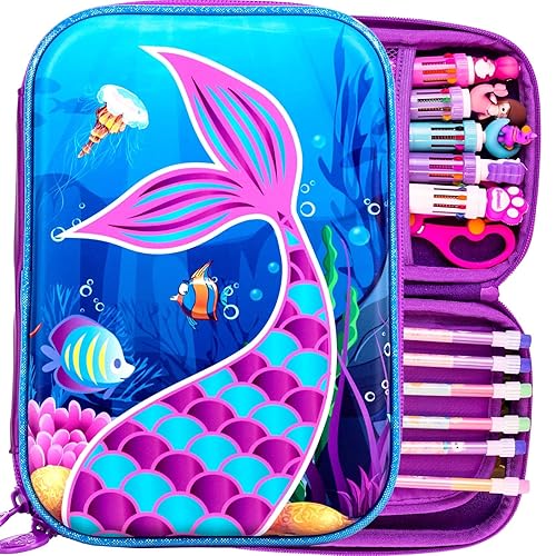 gxtvo Estuche para lápices para niños, bonita caja de lápices de dinosaurio, bolsa escolar de gran capacidad con doble cremallera