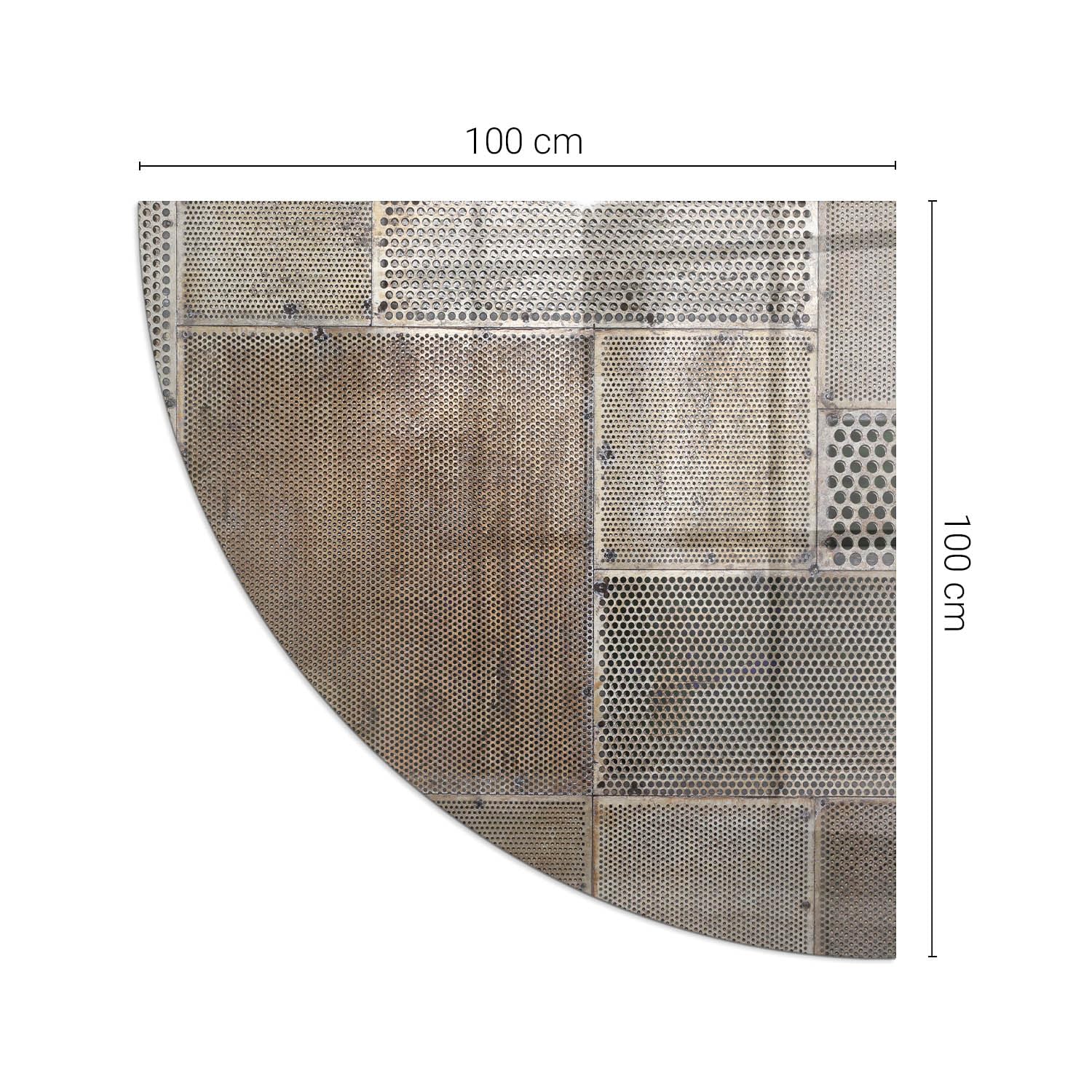 Verre Trempé pour Cheminée 100x100 cm 1/4 Imprimé Rond Plaque de Protection Contre Les Étincelles Résistant à la Chaleur