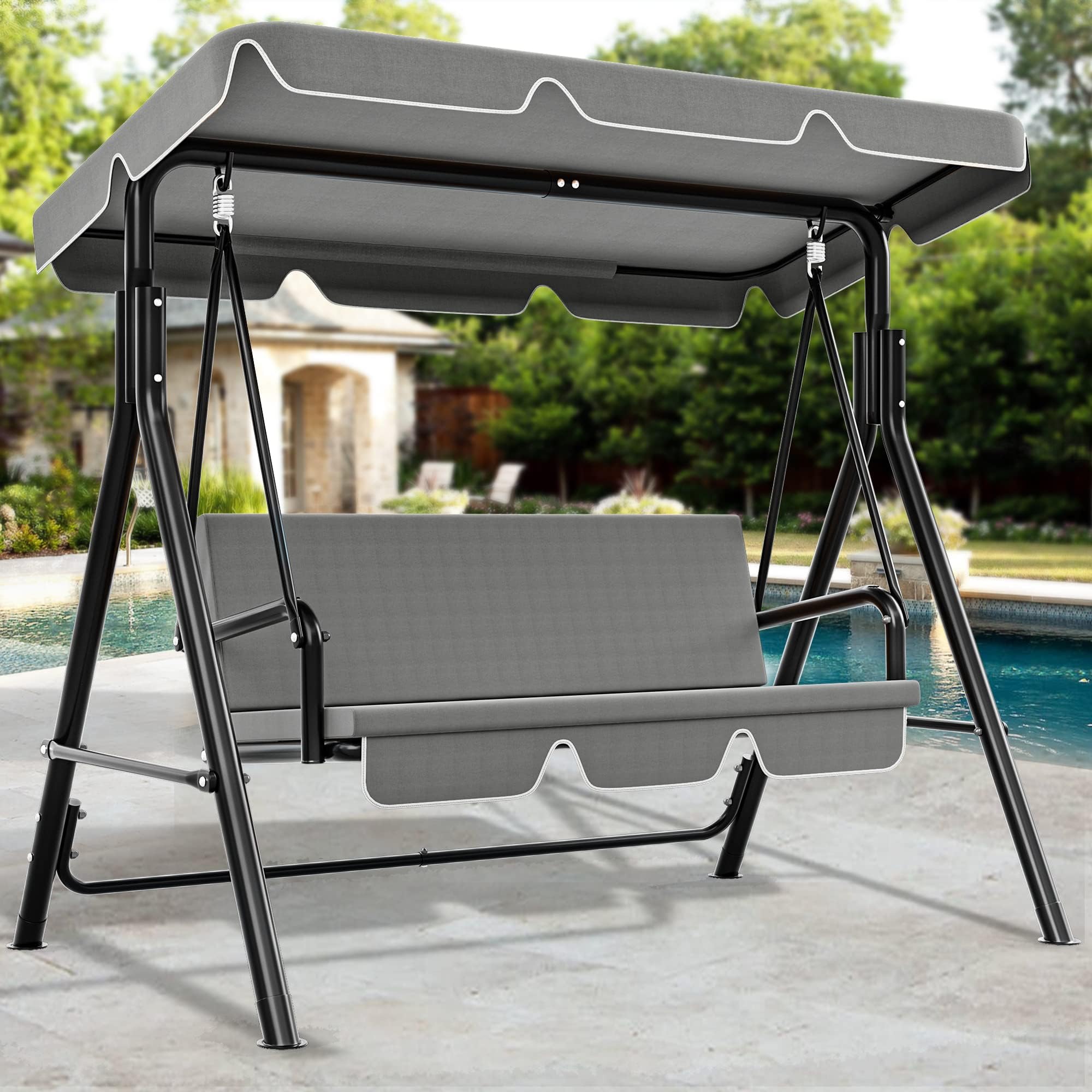 ASkinds Outdoor Patio Swing Cushions 3 Seater and Canopy