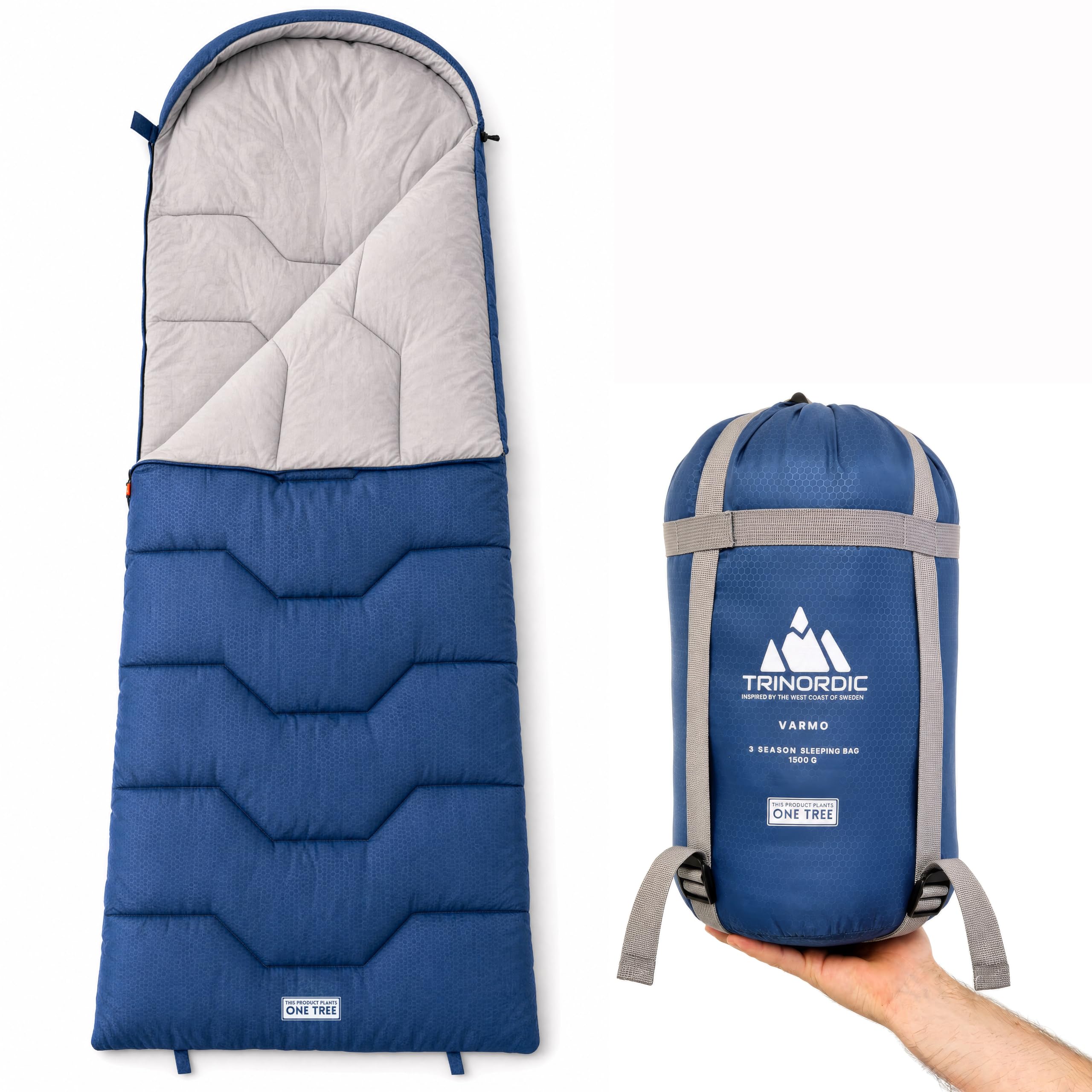 Trinordic Sac de Couchage Rectangulaire – 3 Saisons, pour Adultes