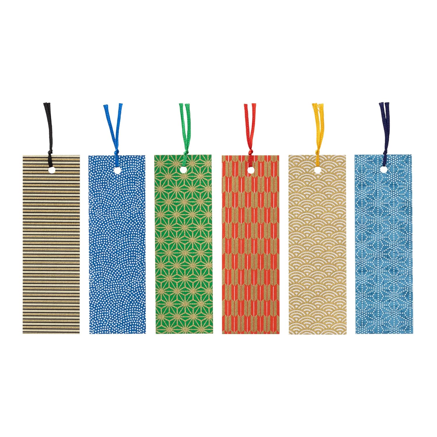 Yuzen Japanese　Paper Bookmark　One Fine Pattern Design 6 Handle Each Six-sheet On