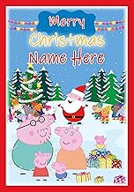 Christmas Card – Peppa Pig - PERSONALISED Option - POSTED SAME DAY - FULL COLOUR INSIDE!