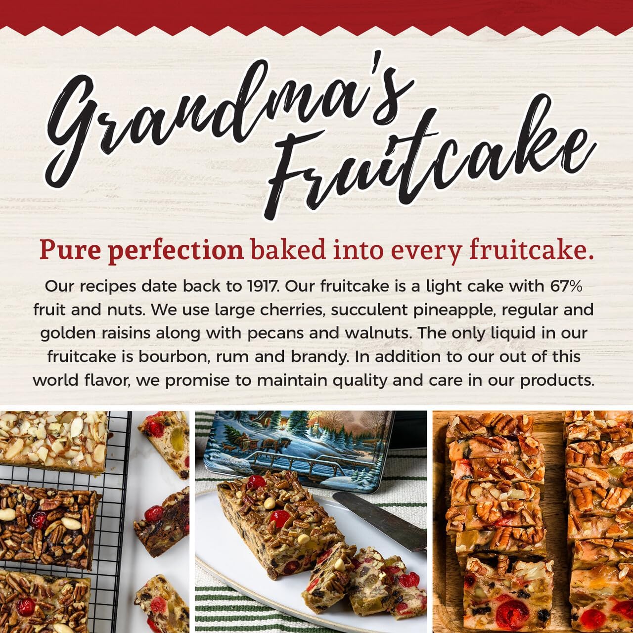 Beatrice Bakery Co Grandma's Original Individually Wrapped Fruitcake Slices, Real Fruit and Nuts Freshly Made, Brandy, Bourbon and Rum Fruitcake, Est. 1917 (16 Ounce Box, Chocolate Variety)