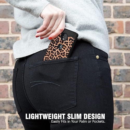 Miniatura 6 de Funda ajustada compatible con Motorola Moto E5 PlusMoto E5 Supra, fibra de carbono, protección contra golpes y caídas, TPU flexible (leopardo)