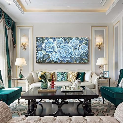 Vista 97 de Lienzo decorativo para pared, baño, estilo bohemio, costero, granja, vaca, montaña, flor, ilustración, obra de arte floral, paisaje rústico de Arte