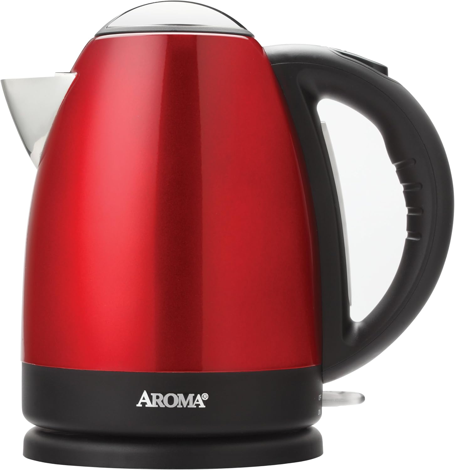 Aroma Housewares 1.7 Liter (7-Cup) Stainless Steel Electric Water Kettle, Red