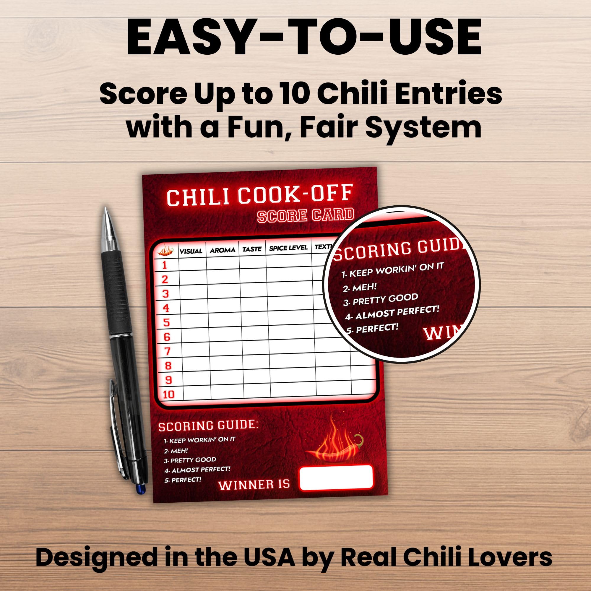FENGHERUIA Chili Cook Off Scorekarten – 50 Stück, 12,7 X 17,8 Cm, Aus Stabilen Karton, Ideal Für Chili-Wettbewerbe & Bewertungen FENGHERUIA Chili Cook Off Scorekarten – 50 Stück, 12,7 X 17,8 Cm, Aus Stabilen Karton, Ideal Für Chili-Wettbewerbe & Bewertungen