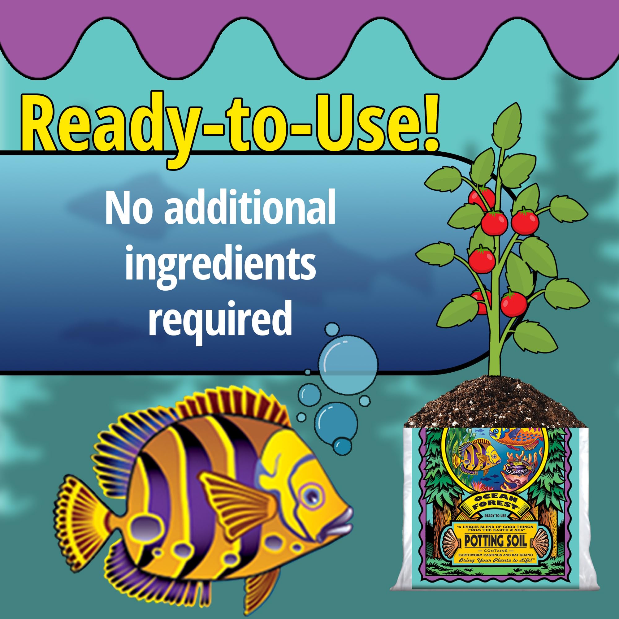 FoxFarm Ocean Forest Potting Soil with 2 Plant Tags, 12qt (3 Pack)