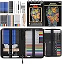 Prina 76 Pack Drawing Set Sketching Kit, Pro Art Supplies with 3-Color Sketchbook, Include Tutorial, Colored, Graphite, Charcoal, Watercolor & Metallic Pencil, for Artists Adults Teens Beginner