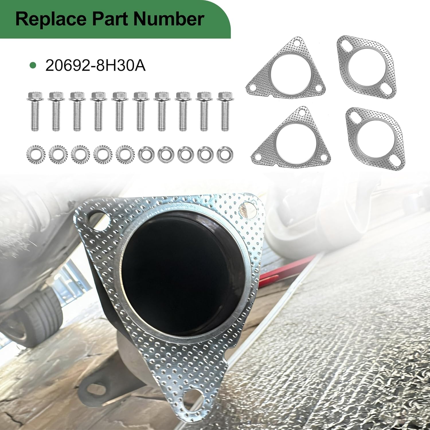 Catalytic Converter Gasket Bolt Fit for Infiniti Q50 G37 G35 Q60 FX35 M35 M37 for Nissan 350Z 370Z Replace 20692-8H30A