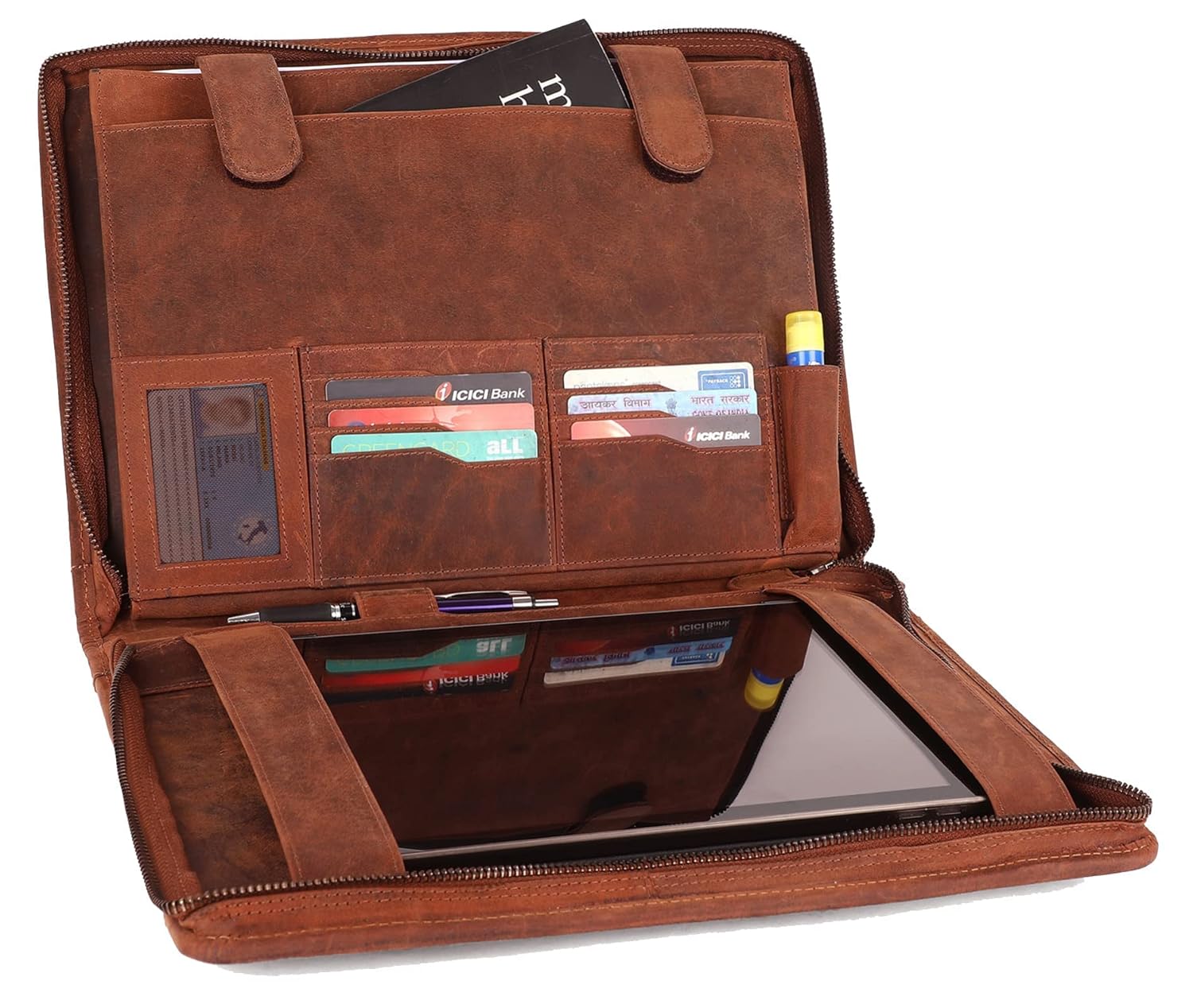 Leather Document Holder for Men File Folder Folio Organizer for