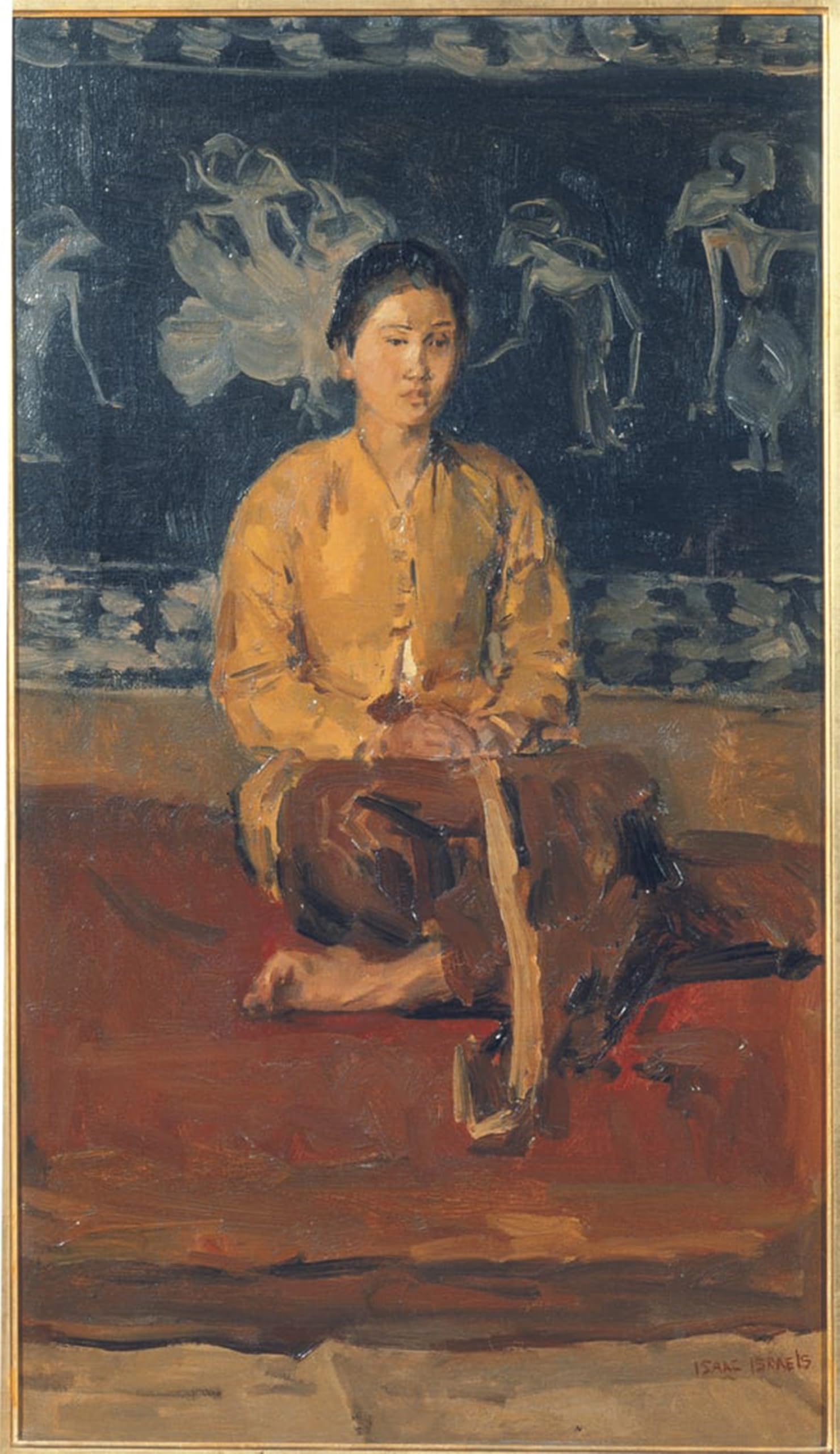 SERENDIPITP Abstract Painting Mural Print Picture Wall Decor Painting a Javanese Woman Seated by Isaac Israels Vintage Wall Artwork for Home Decor 60x90cm