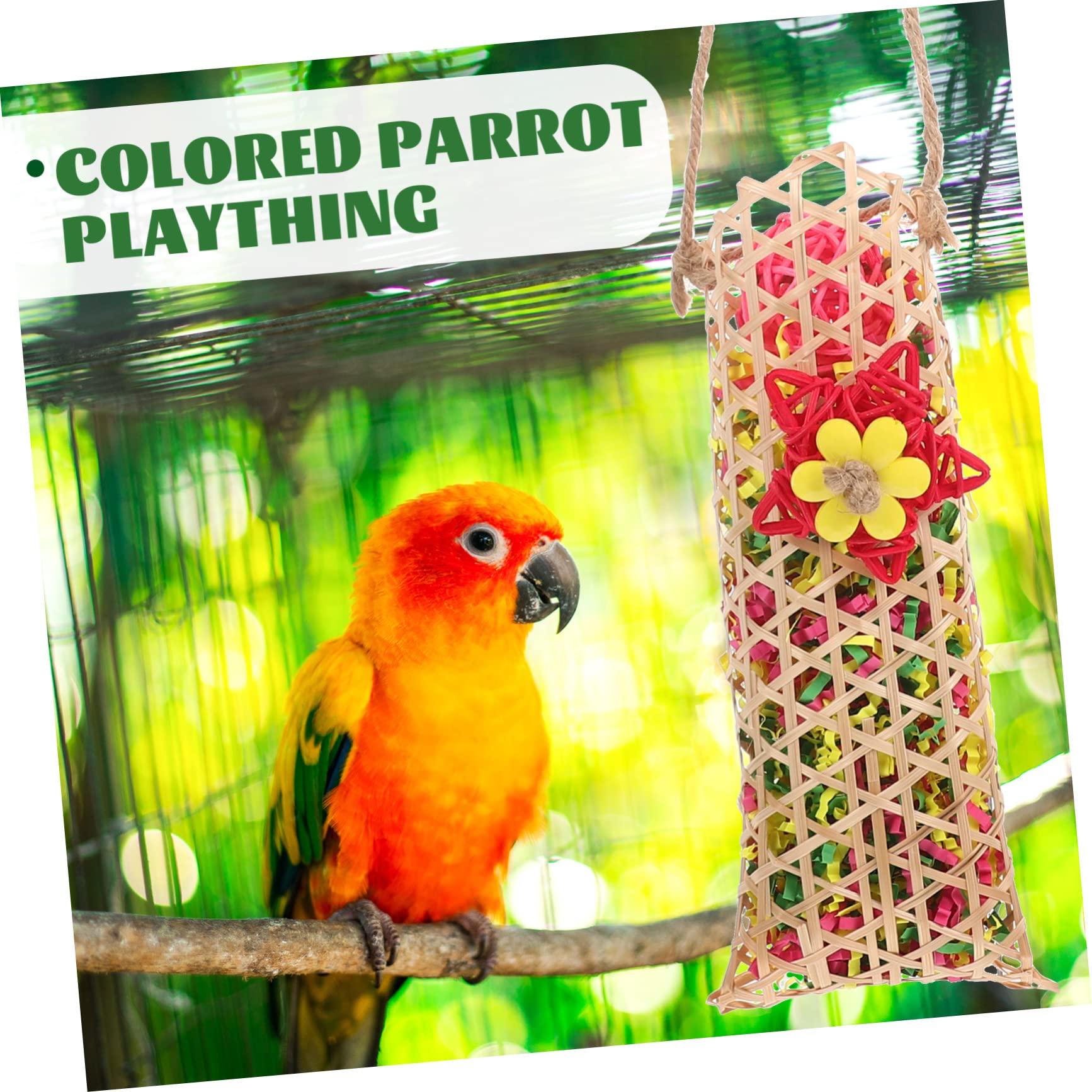 1 Juego Periquitos y Colgante Masticación Coloridas Resistente y Duradero para Jaulas Forraje y Entretenimiento para Pájaros