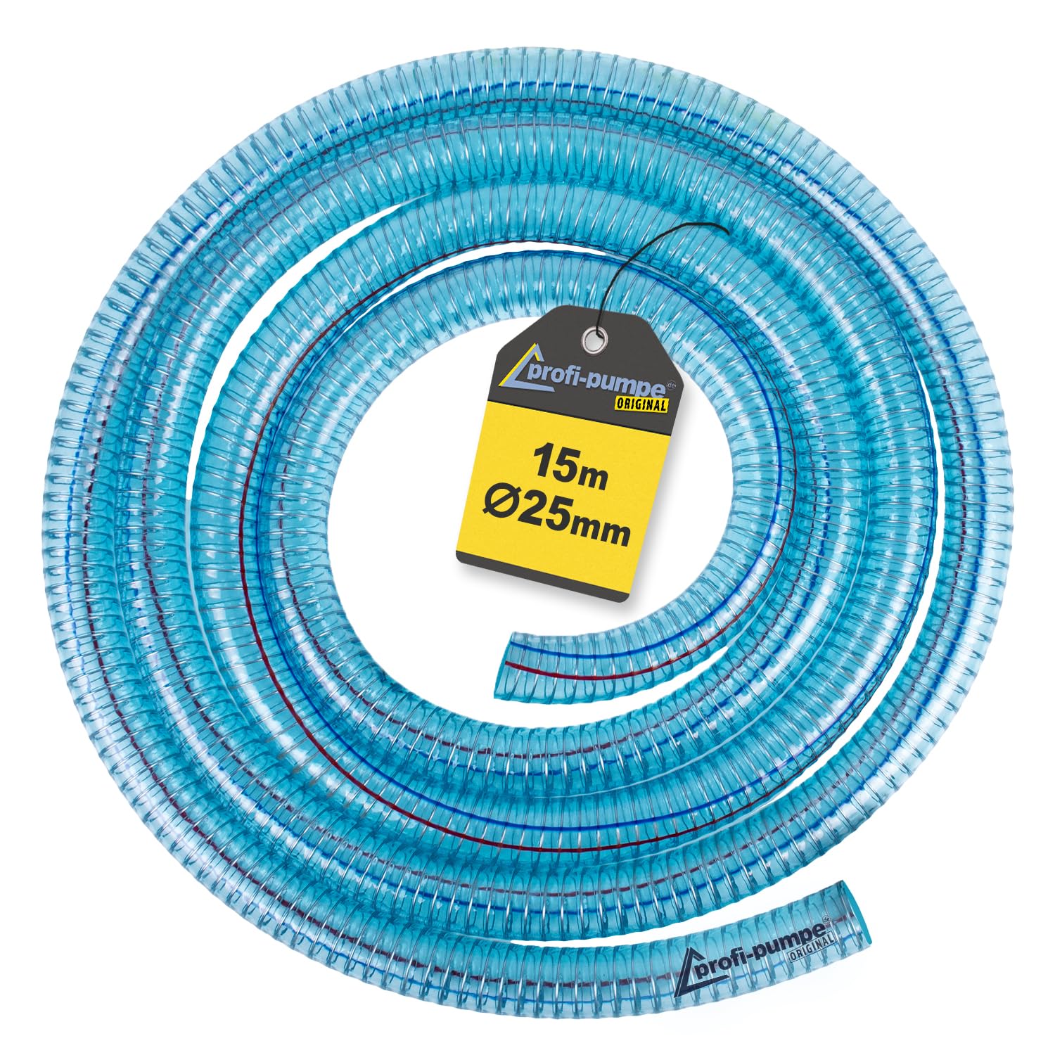 Manguera para gasóleo, manguera de gasolina, manguera espiral de aspiración/presión para bomba de gasóleo (manguera espiral de 1 de pulgada - 15m)