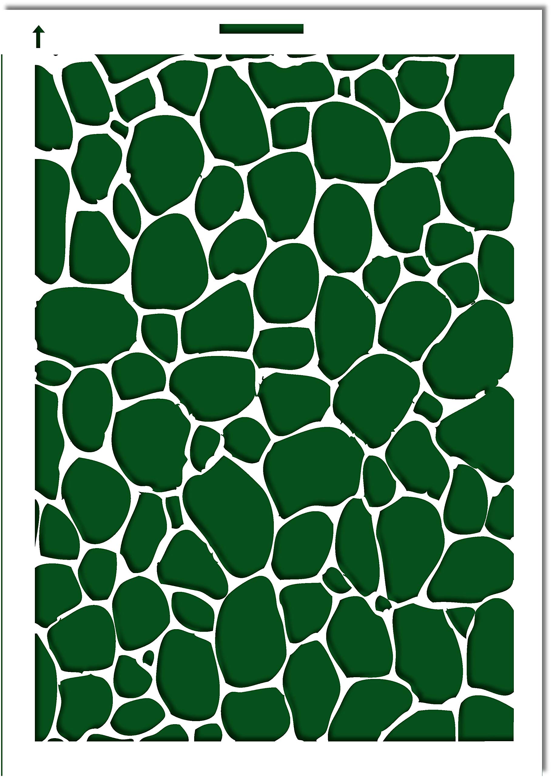 Boutique d'isacrea Mylar Stencil A4 21 x 29.7 cm Round Stone Texture, Reusable