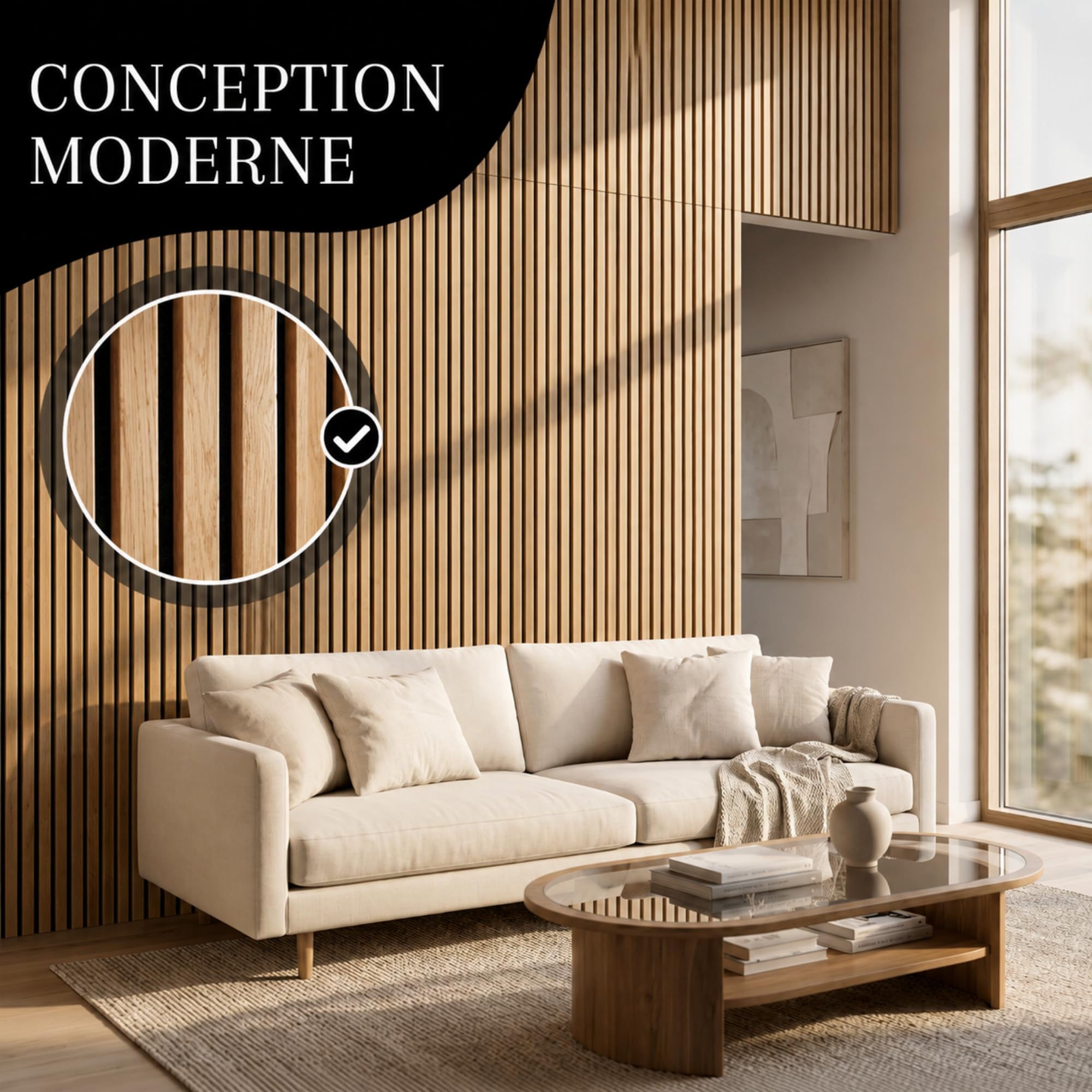 Bayt Lot de 4 Panneaux Muraux Acoustiques Décoratifs 60x120 cm