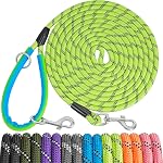 XiaZ 15FT 30FT 50FT Feuilles d'entraînement pour chiens, laisses de chien à corde en nylon avec 2 Crochets pivotants et poignée rembourrée confortable, Lead de laisse de chiot pour petits chiens de taille moyenne entraînement, jouer, camping,arrière-cour