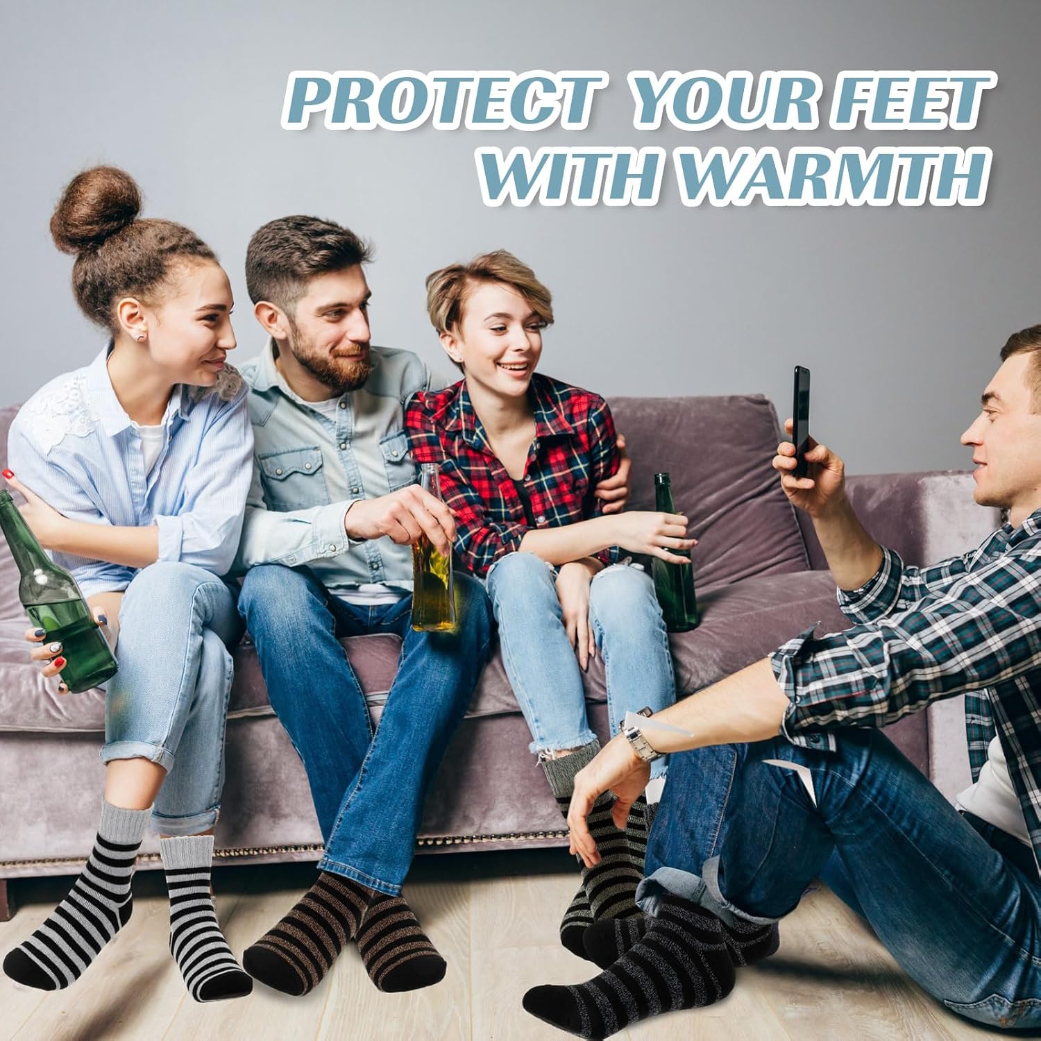 Toulite 50 Pairs Womens Wool Socks Bulk Warm Winter Thick Knit Thermal Socks for Women Men Christmas Gifts - Image 6