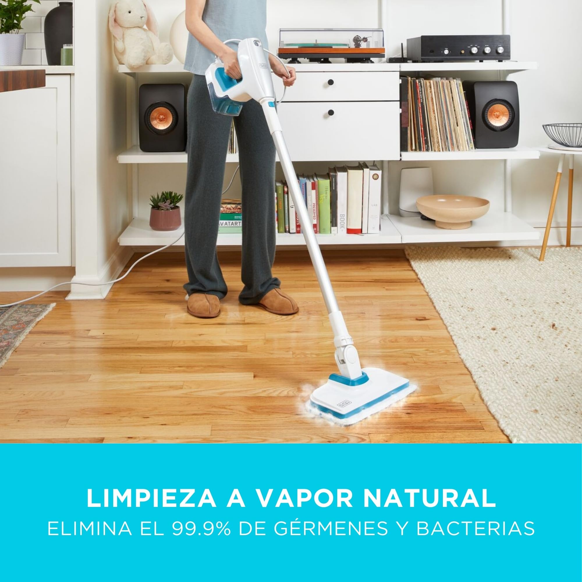 BLACK+DECKER Steam-Mop SteamSystem 1500W Multifunción con 10 Accesorios, BHSM15FX10-QS