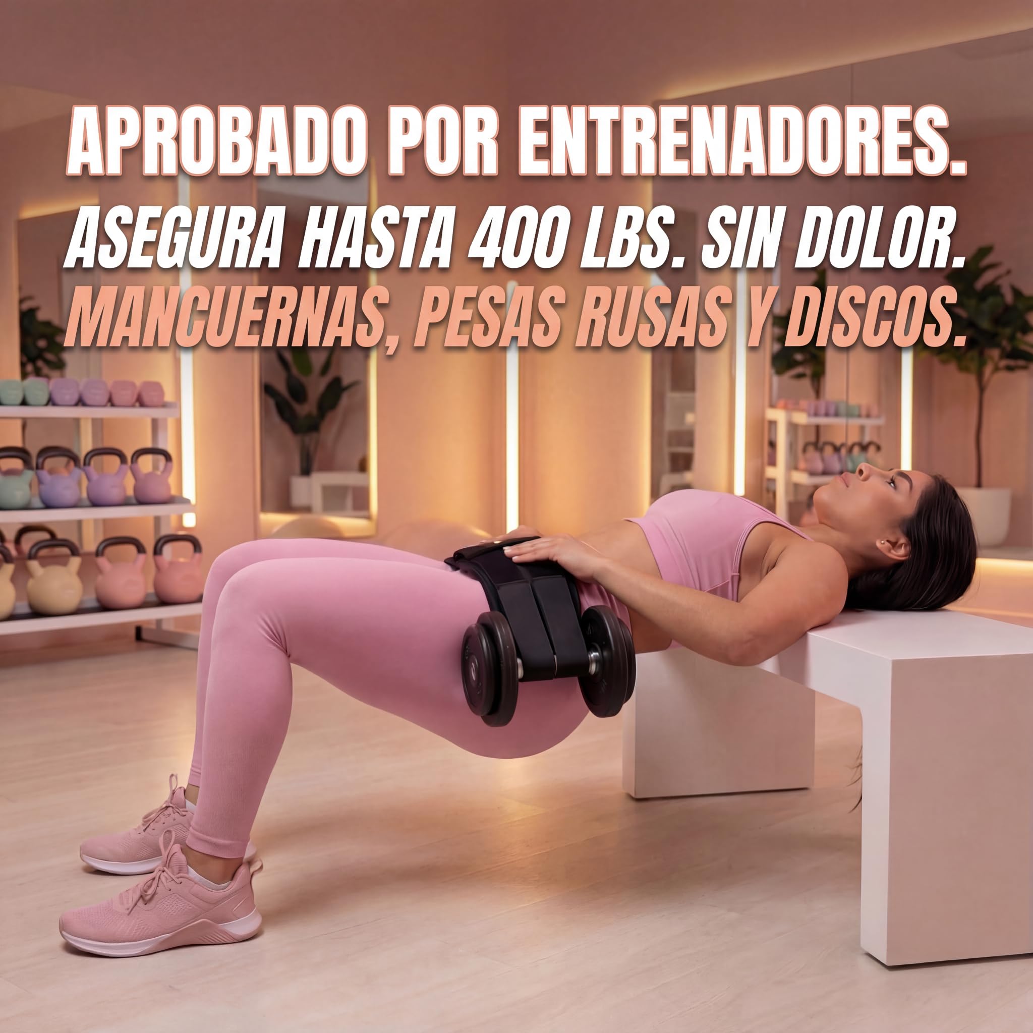 Cinturón de empuje de cadera para mancuernas pesadas, pesas rusas, placas, banda de empuje de cadera para mujeres/hombres, doble gancho y bucle, equipo de entrenamiento de glúteos para todas
