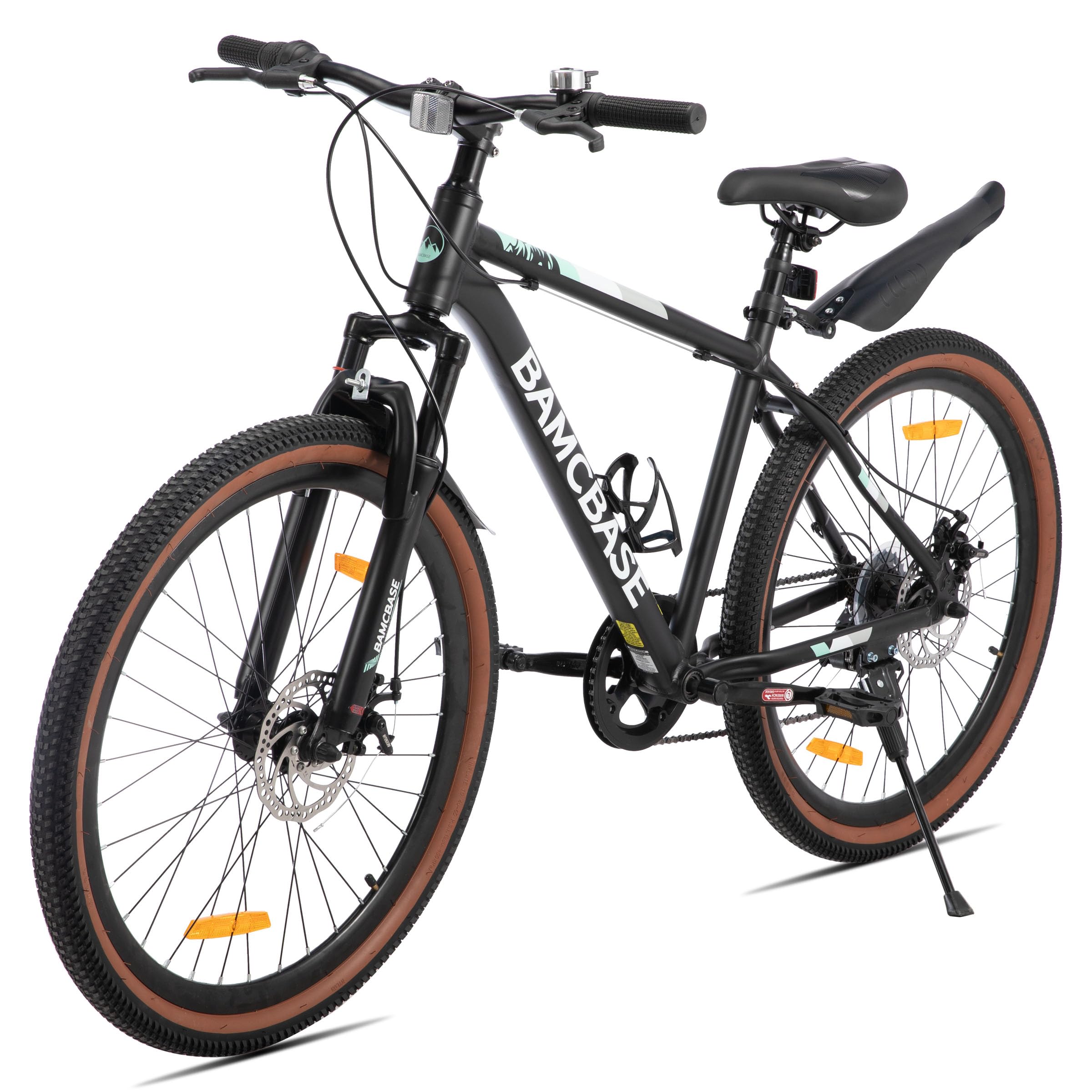 HILAND Bloomer Rower górski 26", MTB, męski i damski, 7-biegowy rower z mechanicznym hamulcem tarczowym, aluminiowa rama Hardtail, uniseks, dla dorosłych, czarny
