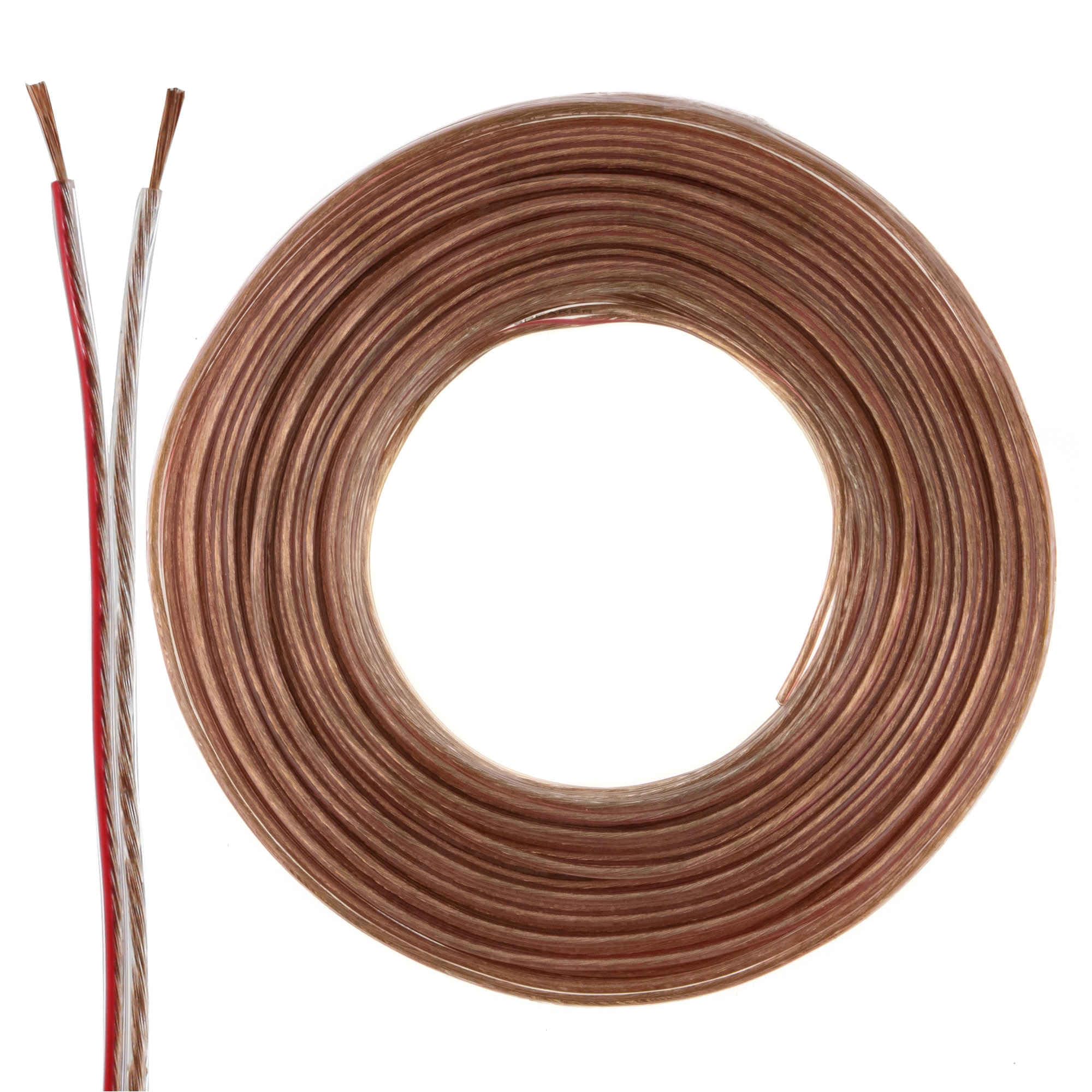 Cable de altavoz 2 x 0,50 mm2 – 25 m – transparente – CCA – Cable de audio – Cable de caja — view 14