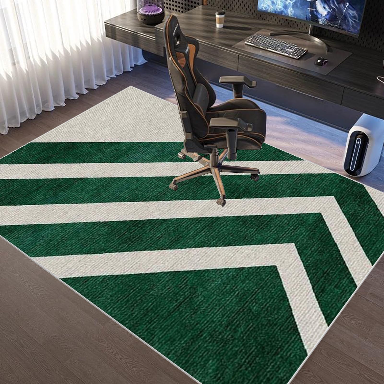 Bureaustoelmat voor hardhouten vloer, 120 x 140 cm, gamingstoelmat voor tapijtvloer, bureaustoelmat voor rolstoelen, computergamingstoelmat voor houten vloeren, tapijtbeschermer tapijt voor tegelvloer