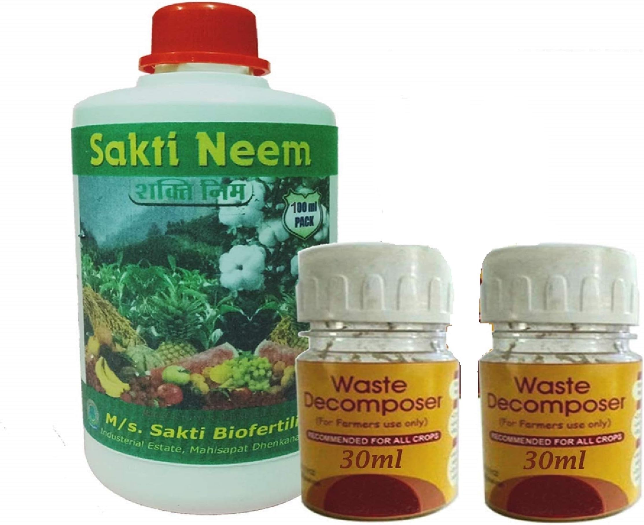 Nature Friend Organic Waste Decomposer Made by Using Scientific Technology with 100 ml Organic Cold Press Neem Seed Oil of 1500 PPM Combo Pack of 2 Bottles (30 ml each, Min Azadirachtin)