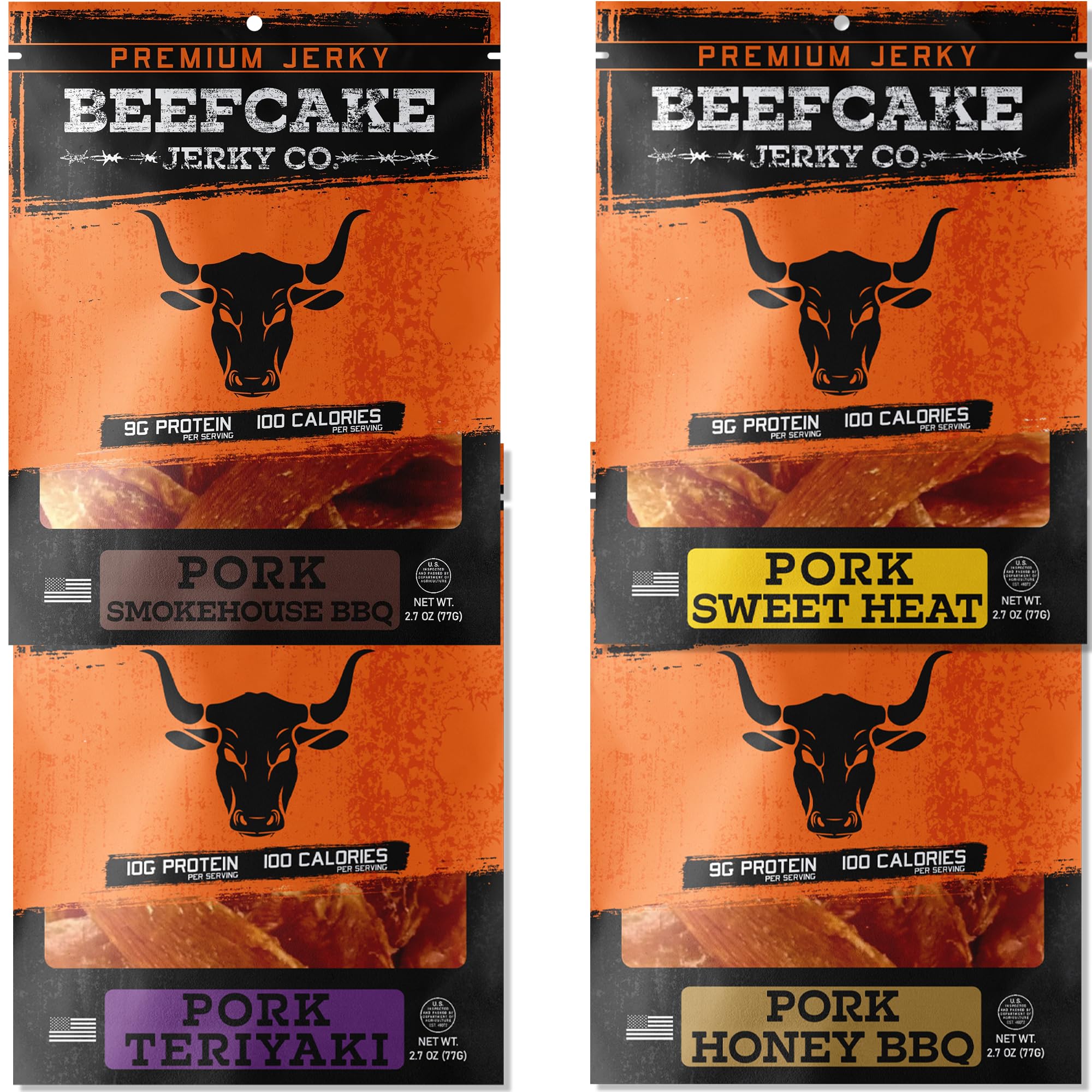 Amazon.com: BEEFCAKE Jerky Pork Lover Variety Pack, Includes Beef