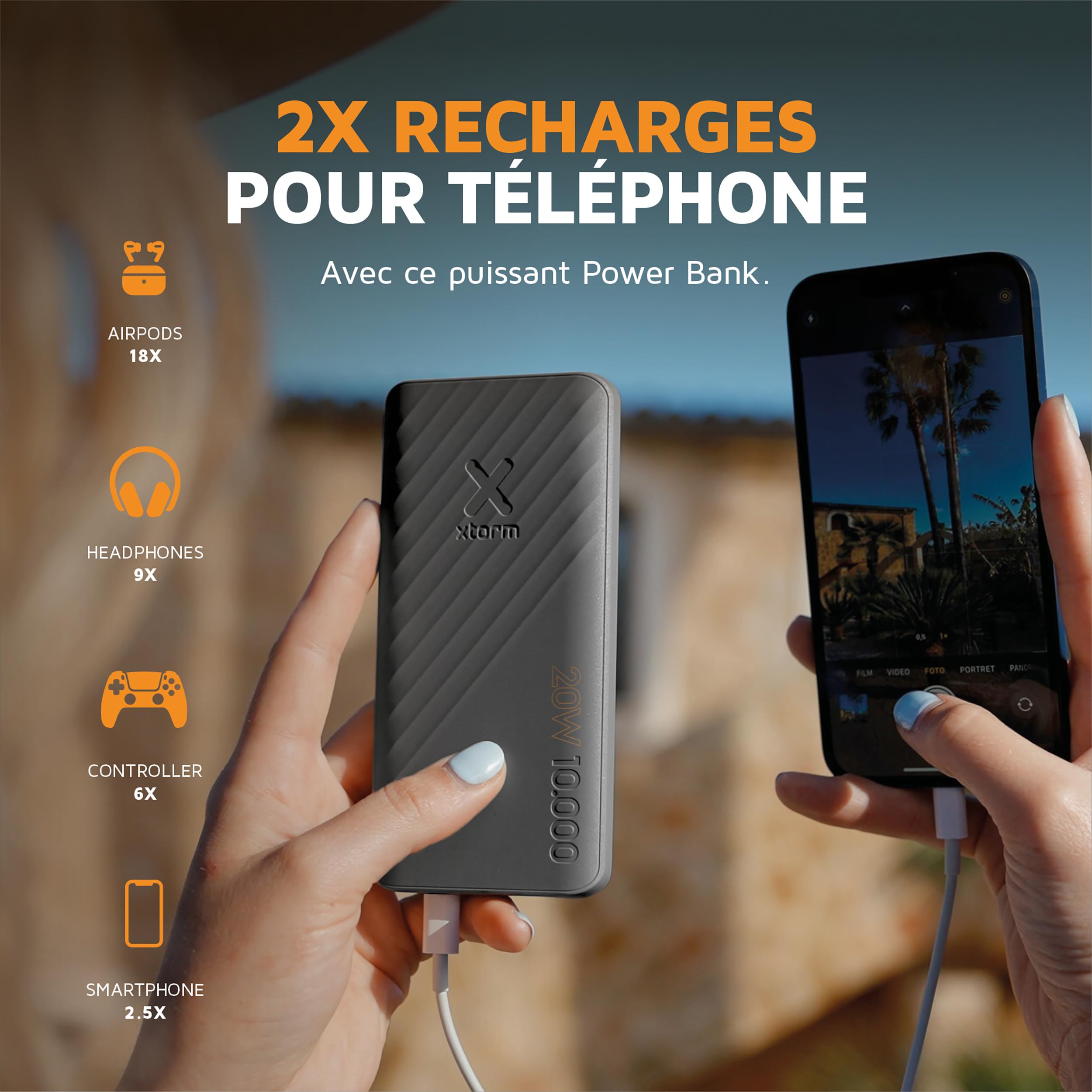 Powerbank Xtorm Supercharge - 10 000 mAh 20W - Fan Edition - Batterie puissante - Batterie Portable pour iPhone et Samsung - Technologie Durable