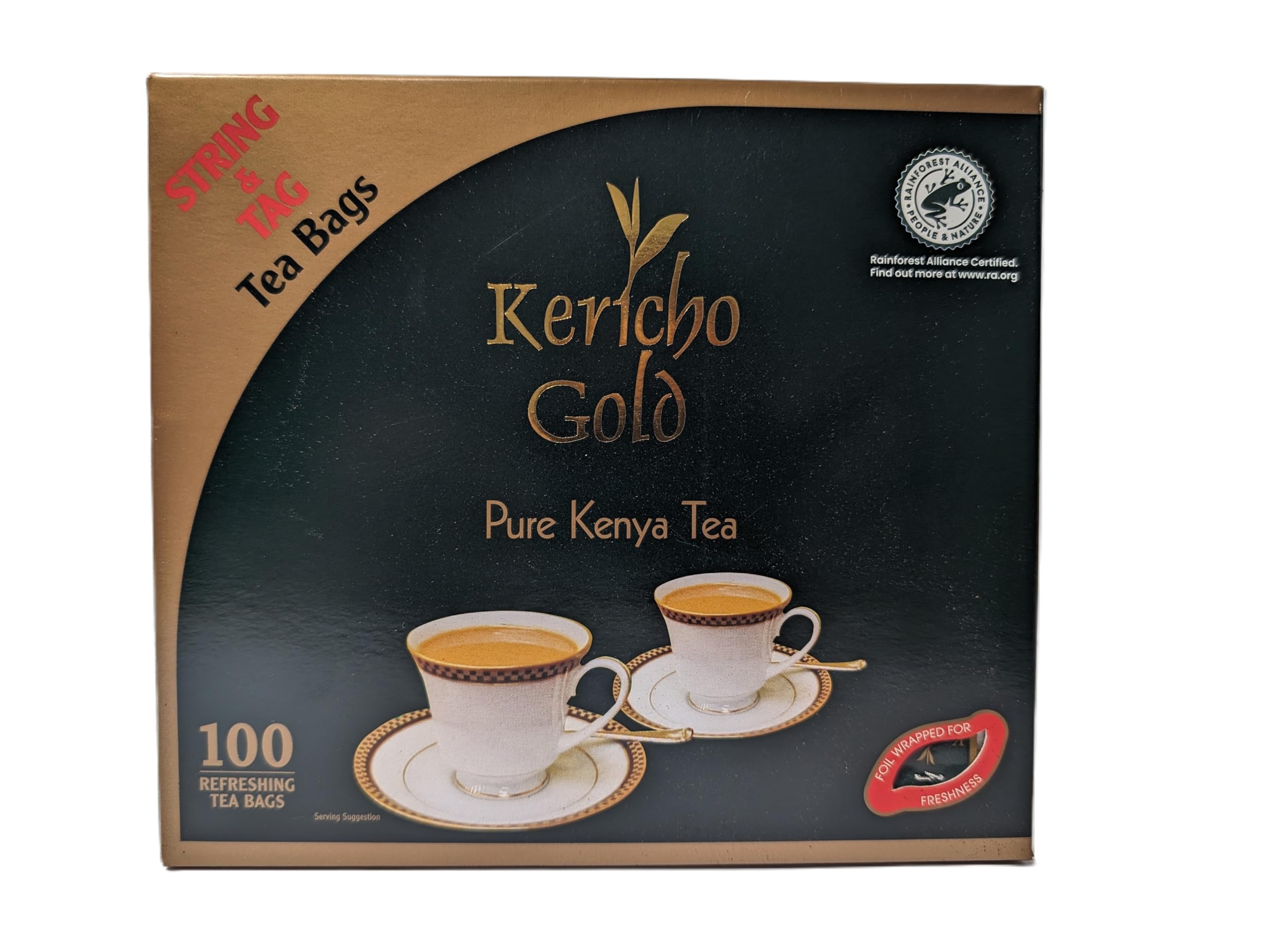 Kericho Gold Pure Kenya Black Tea 2 Packs Each 100 Tea Bags