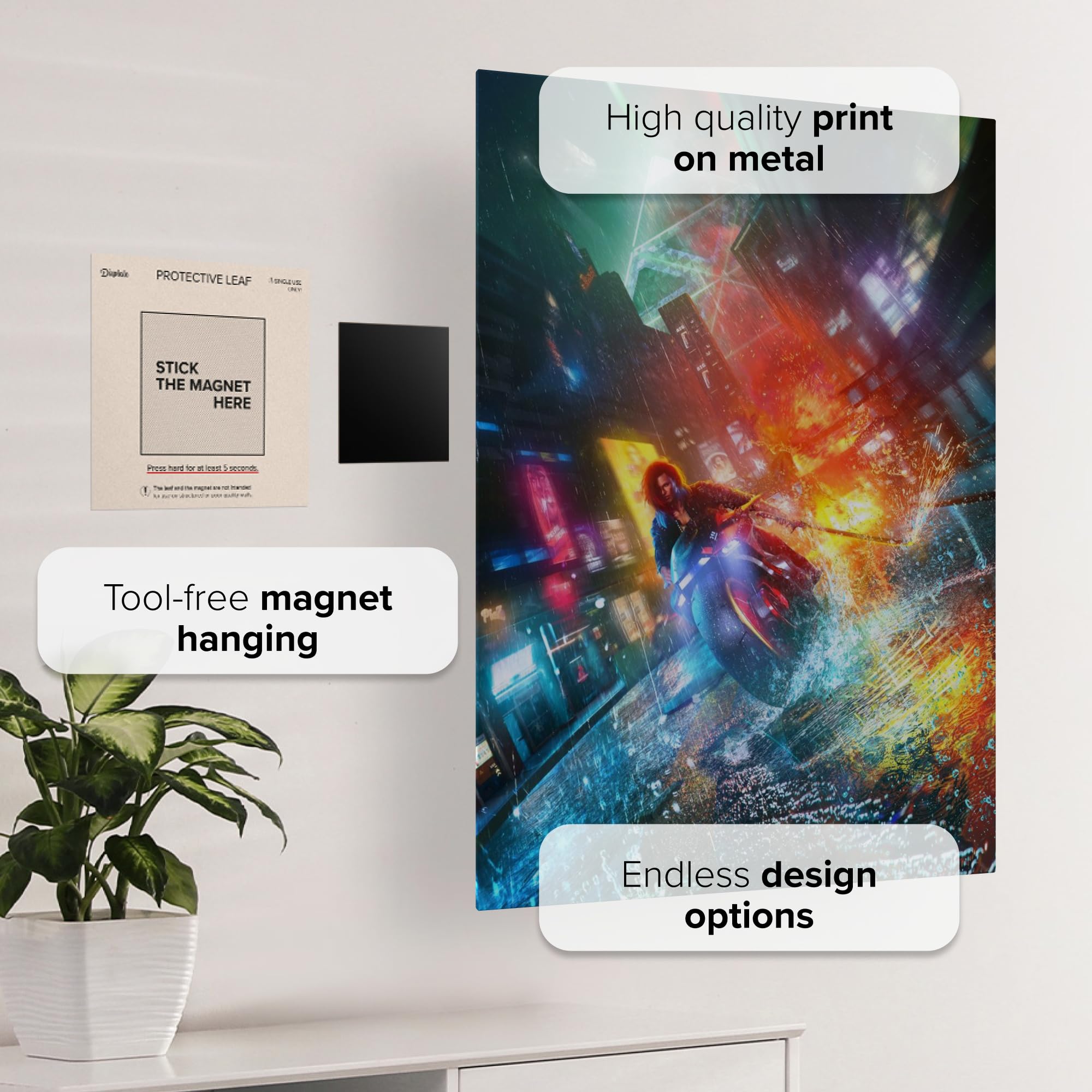 Amazon.co.jp: Displate Cyberpunk メタルポスター サイバーパンク